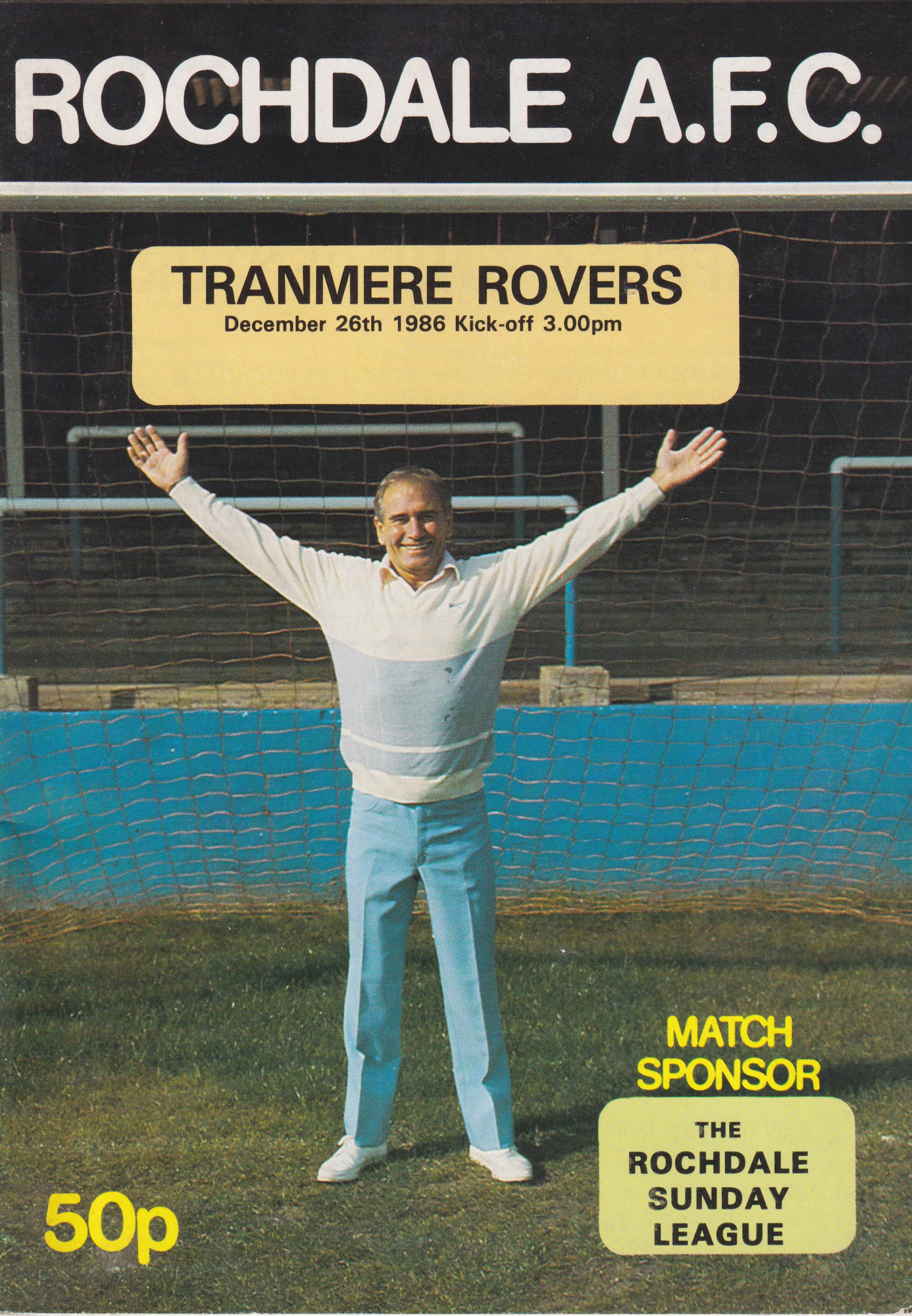 Match Programme for 26/12/1986