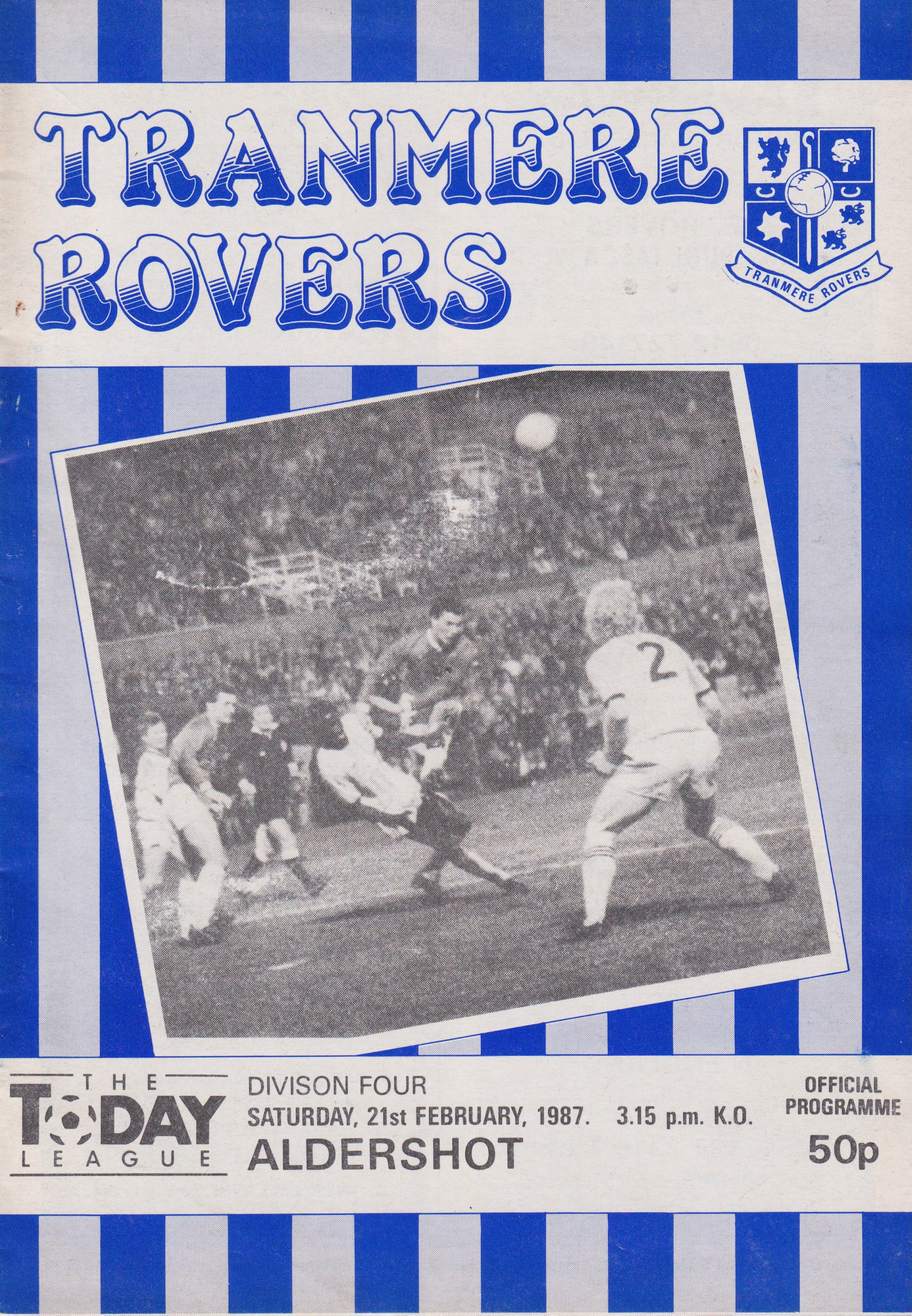 Match Programme for 21/02/1987