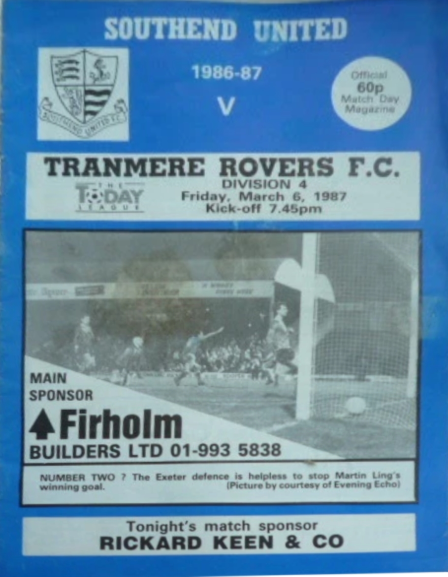 Match Programme for 06/03/1987