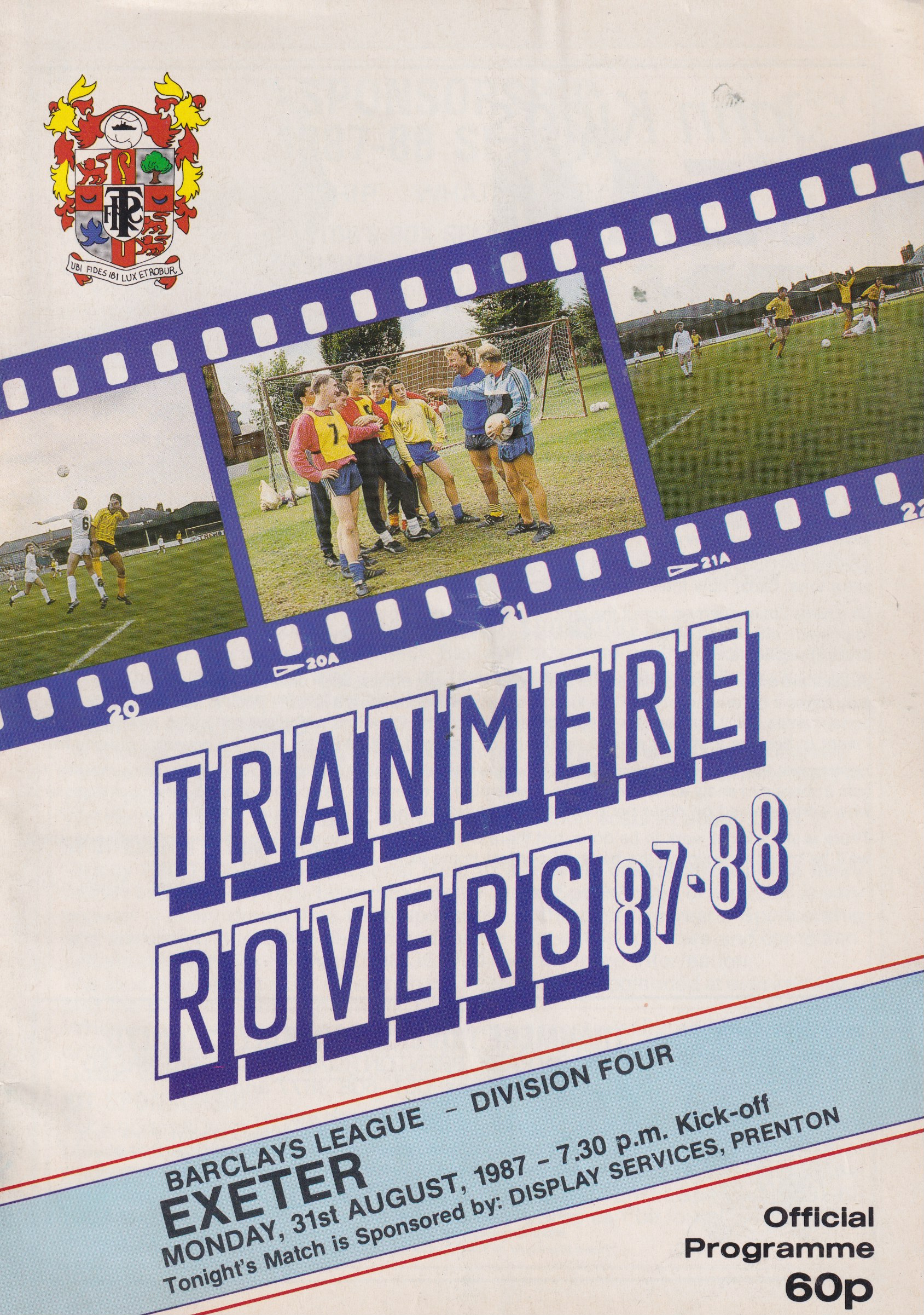 Match Programme for 31/08/1987