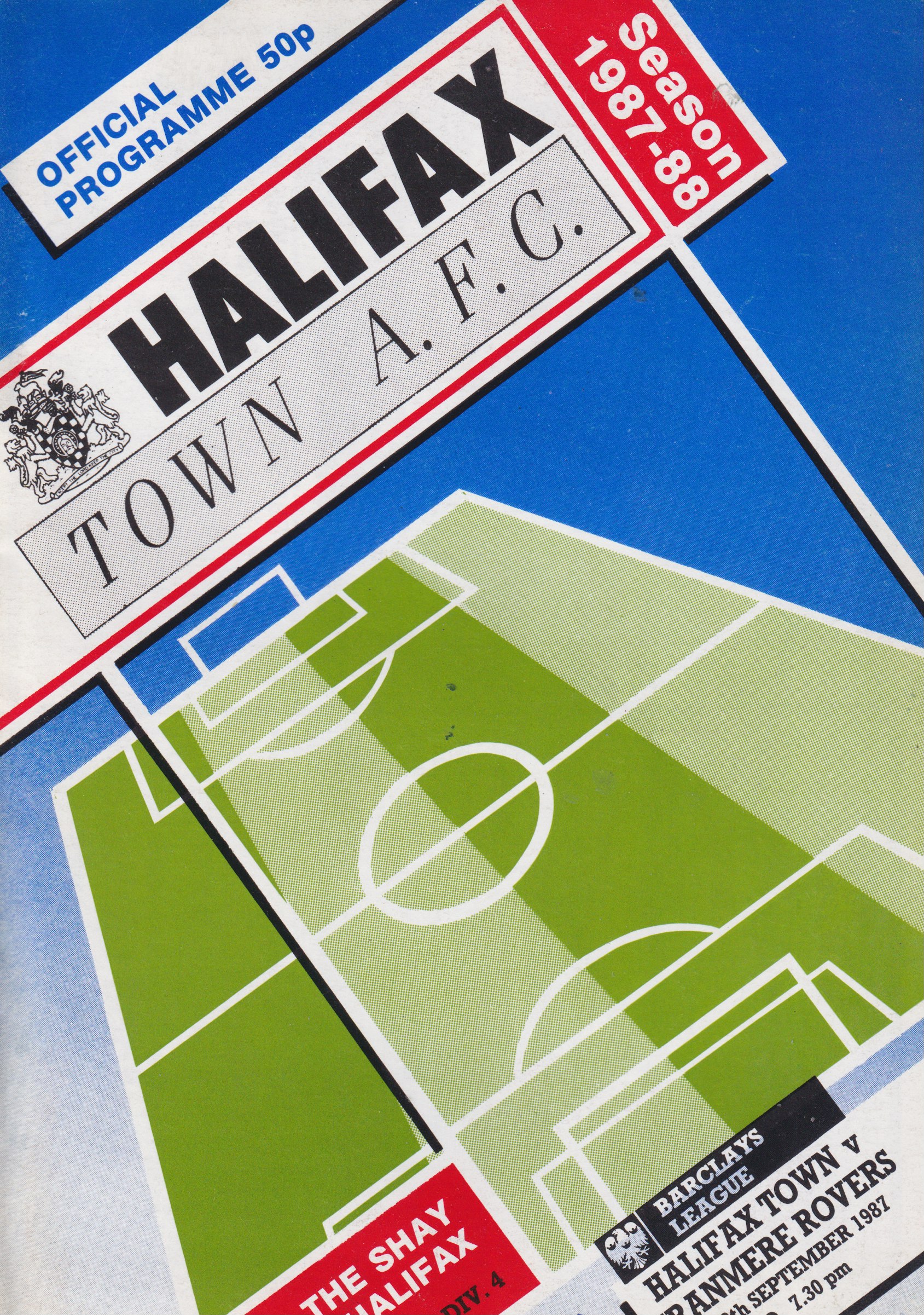 Match Programme for 18/09/1987