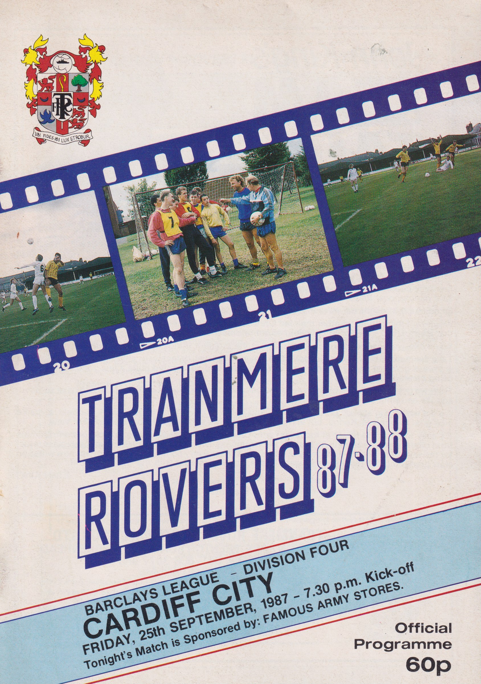 Match Programme for 25/09/1987