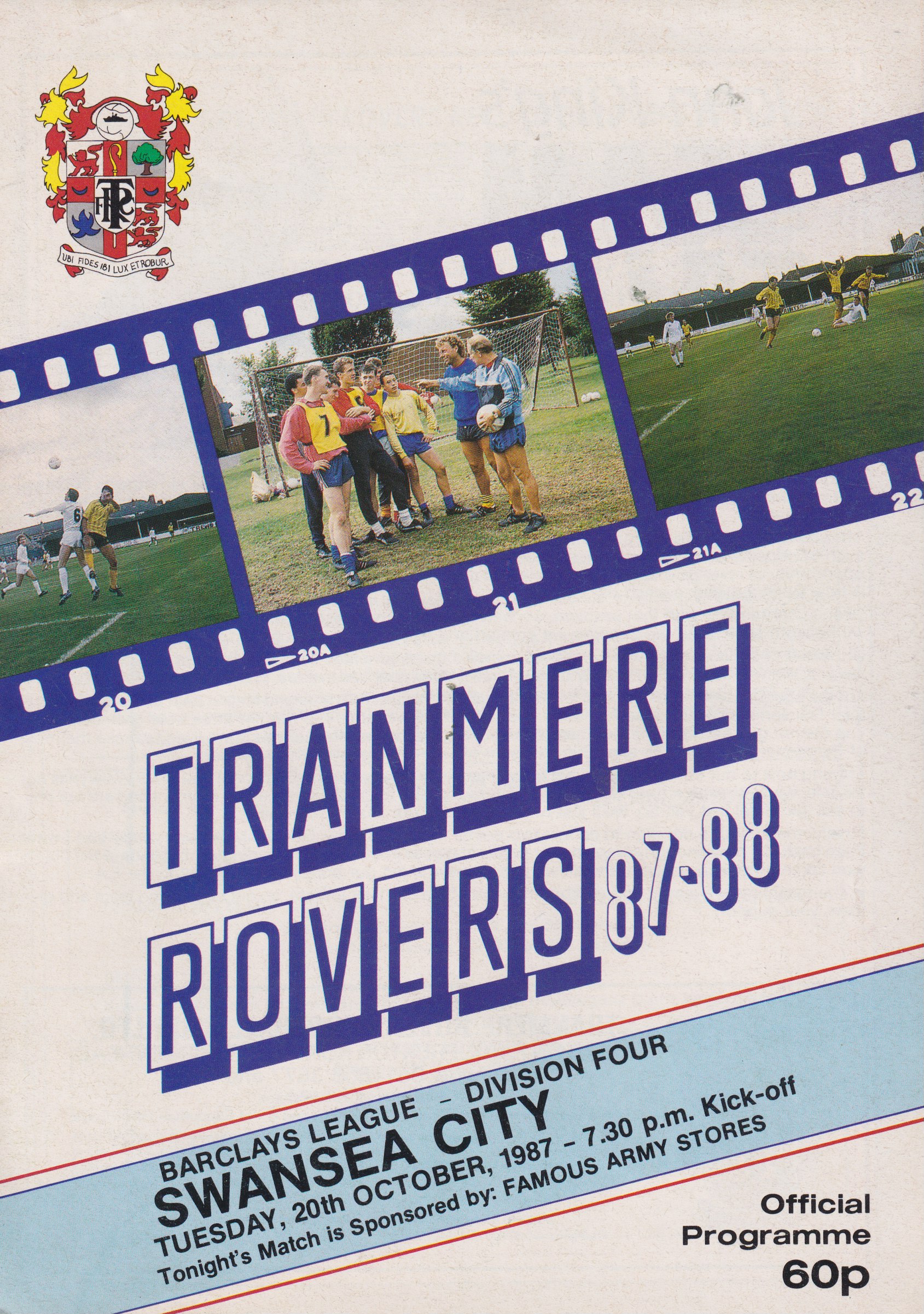 Match Programme for 20/10/1987
