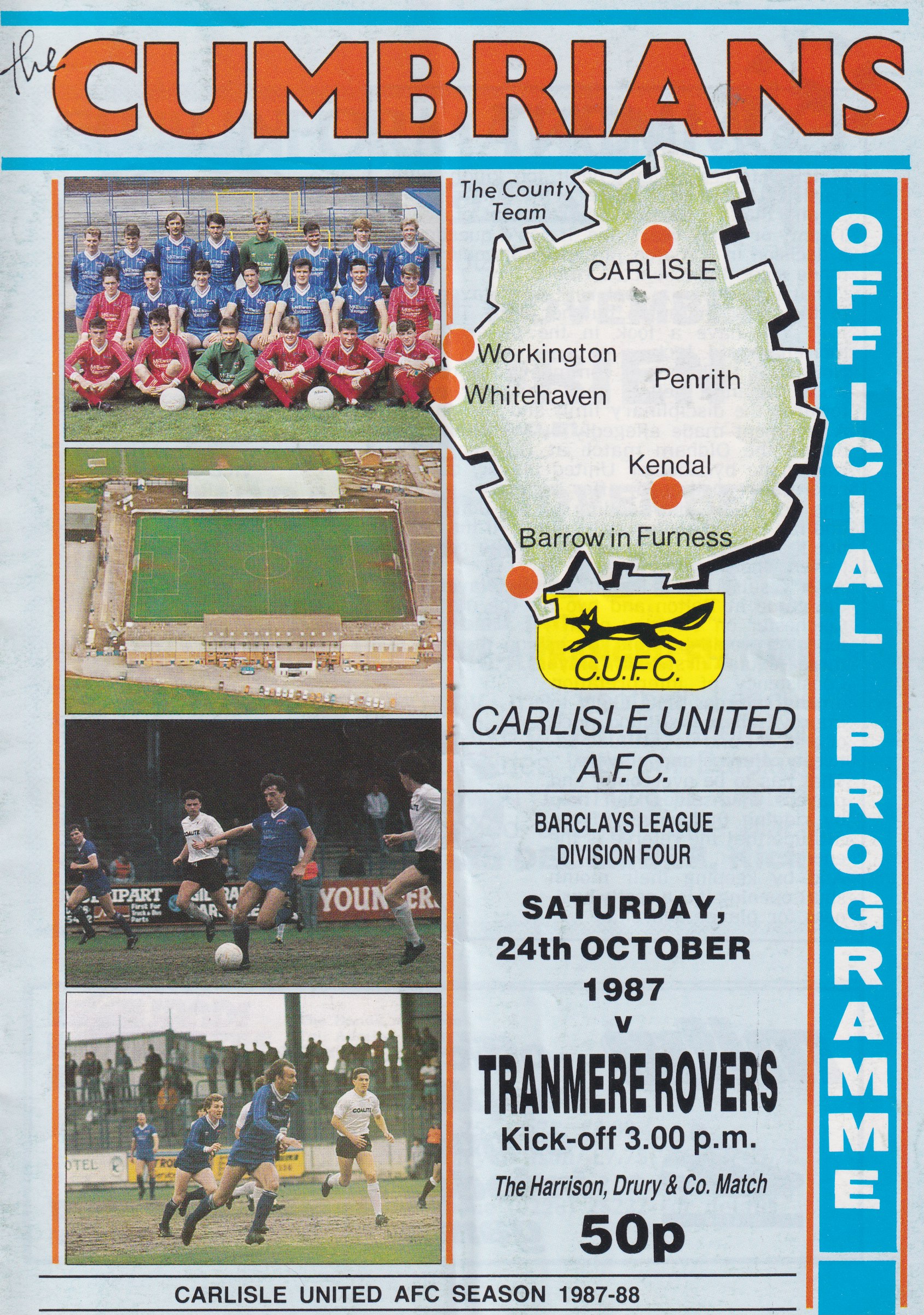 Match Programme for 24/10/1987
