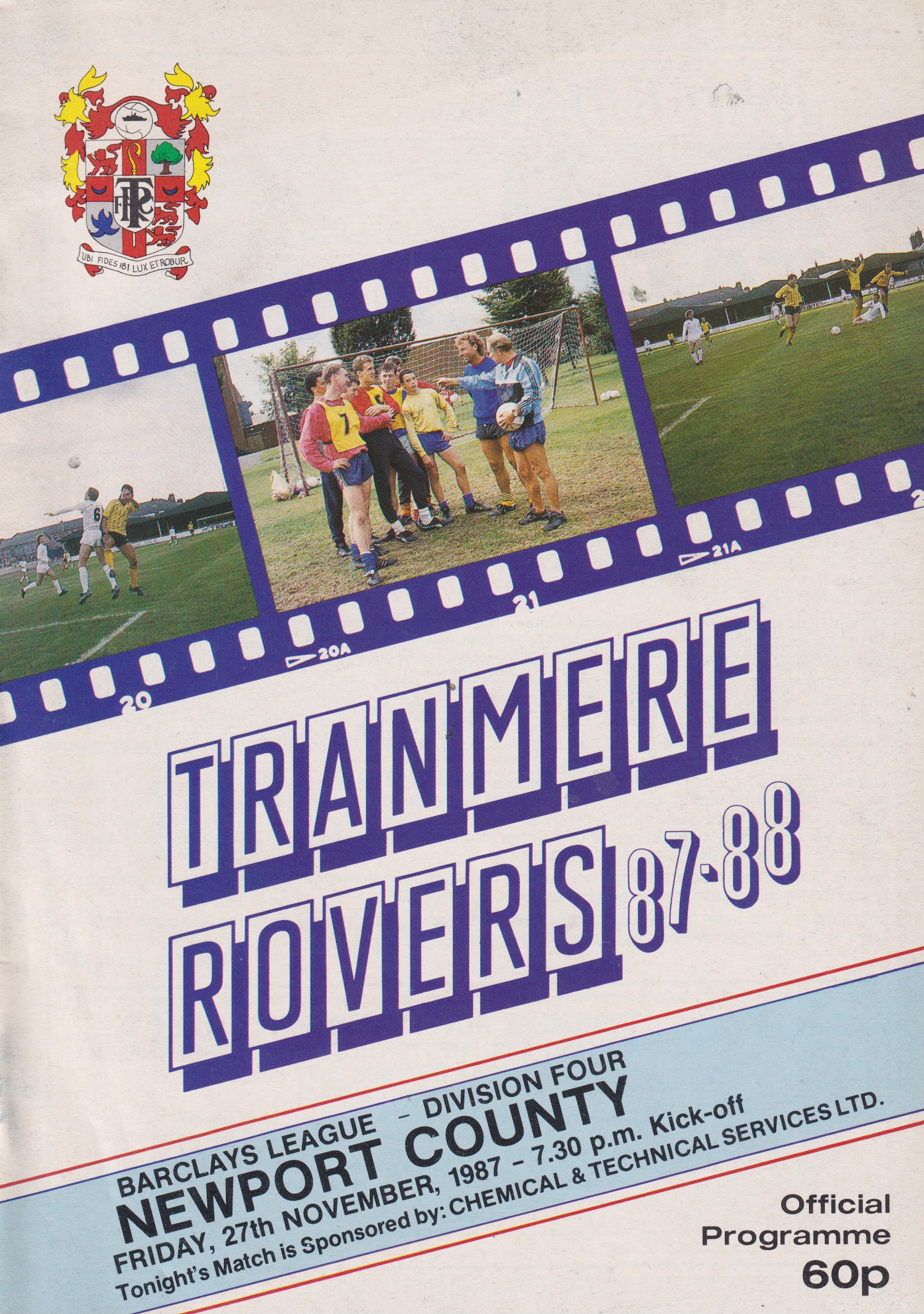Match Programme for 27/11/1987