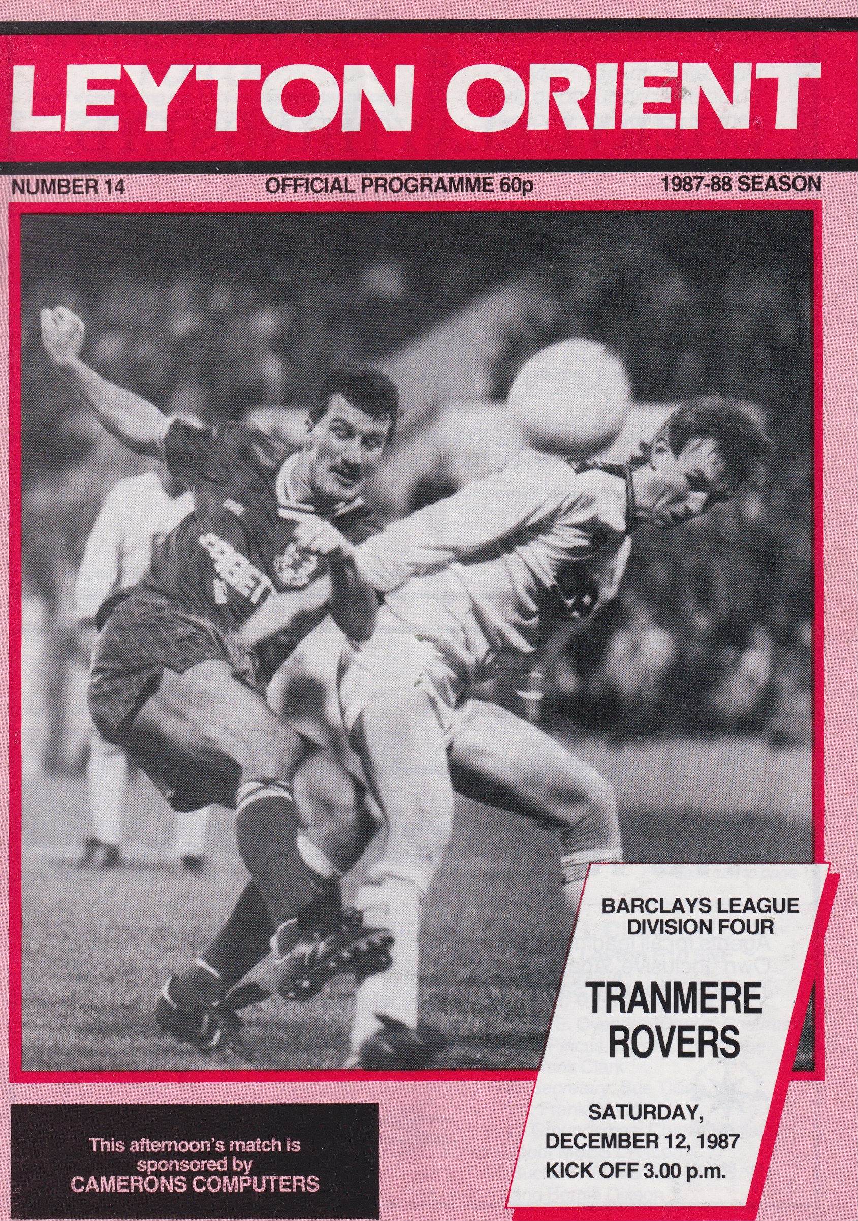 Match Programme for 12/12/1987