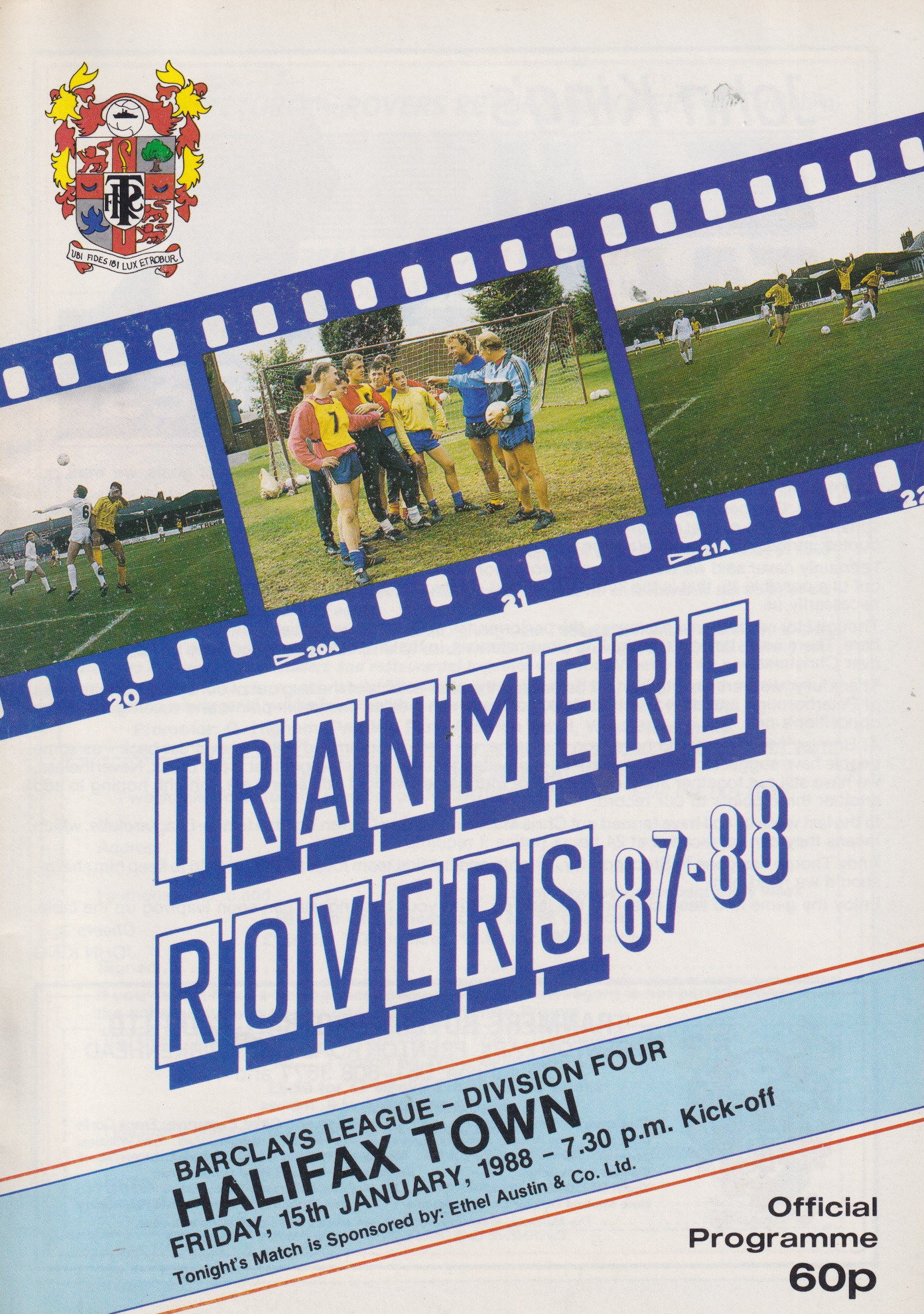 Match Programme for 15/01/1988