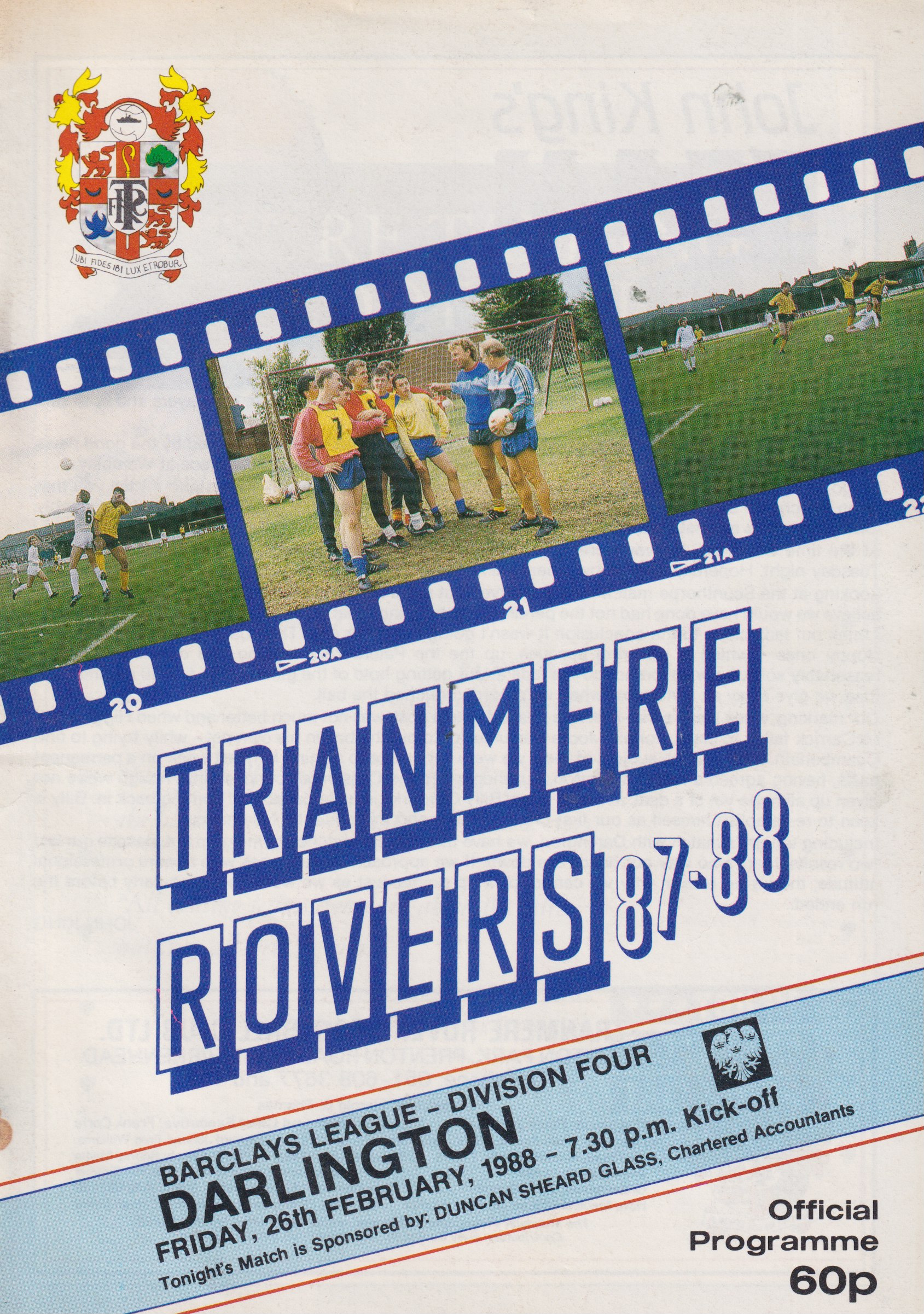 Match Programme for 26/02/1988