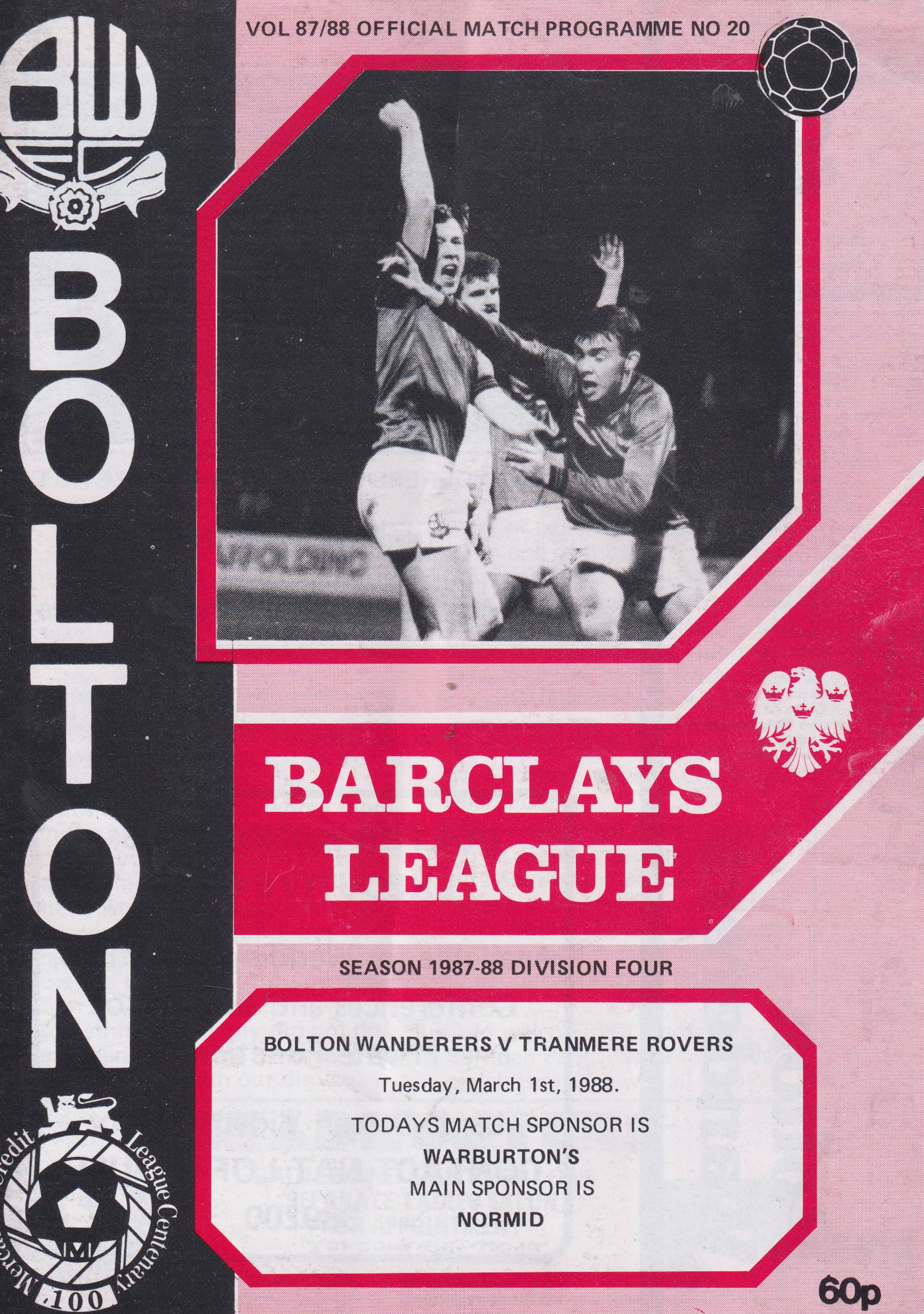 Match Programme for 01/03/1988