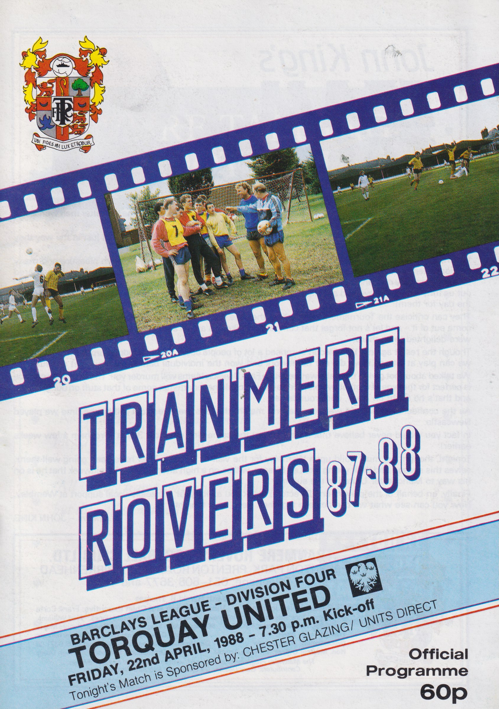 Match Programme for 22/04/1988