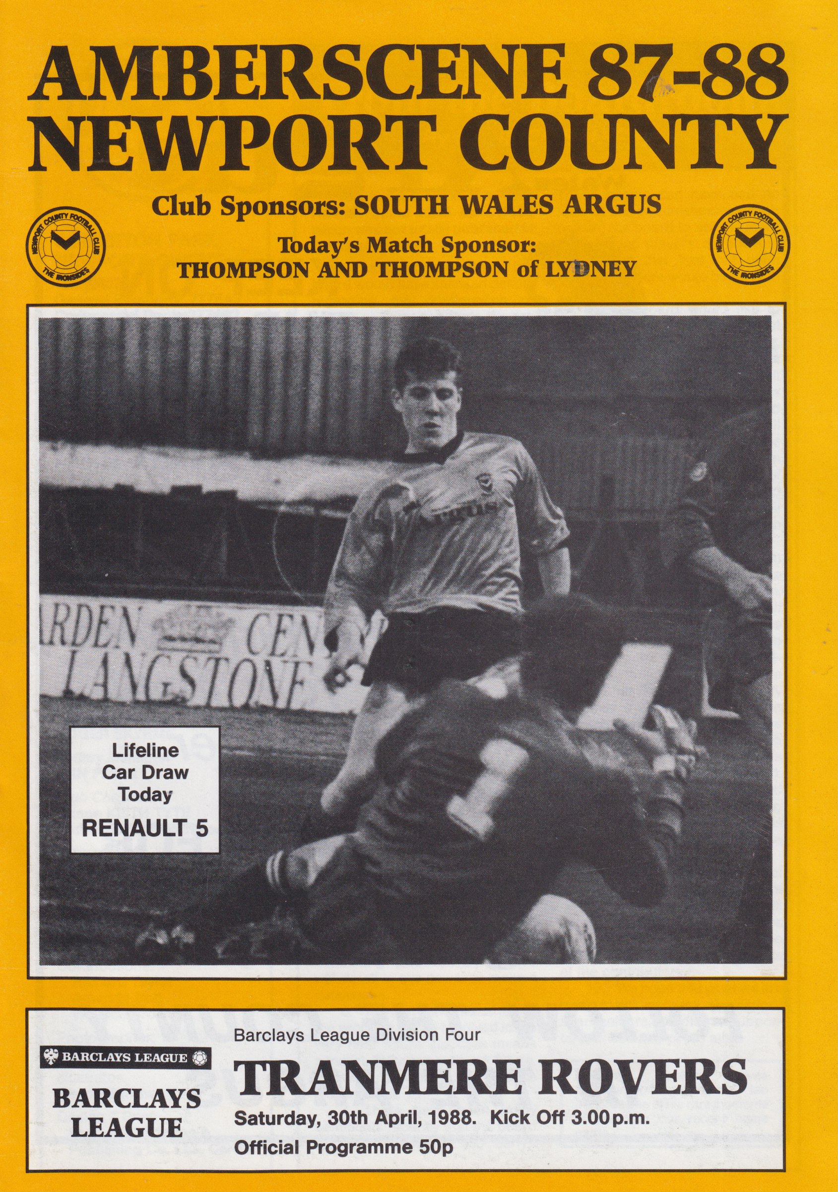 Match Programme for 30/04/1988