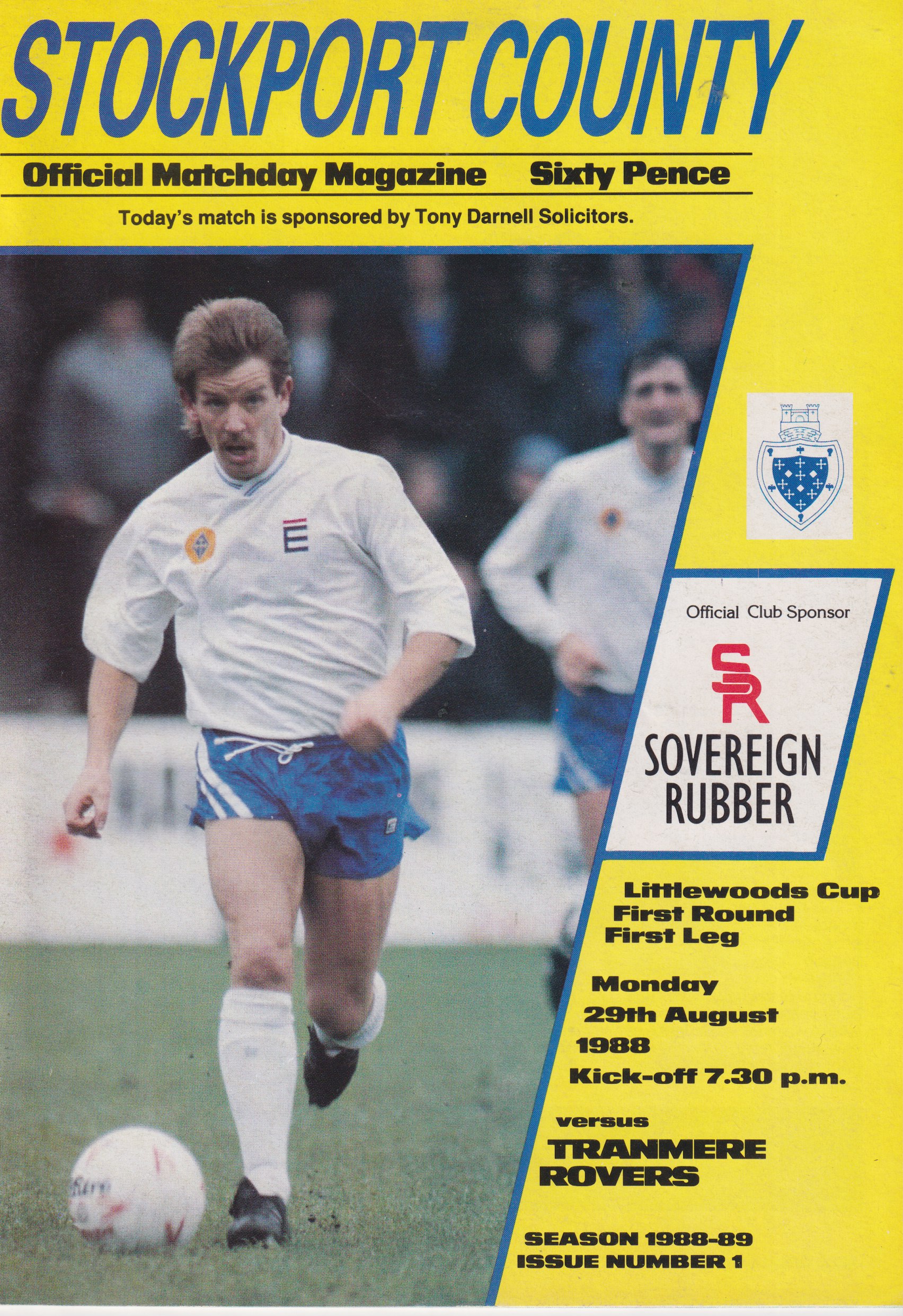 Match Programme for 29/08/1988