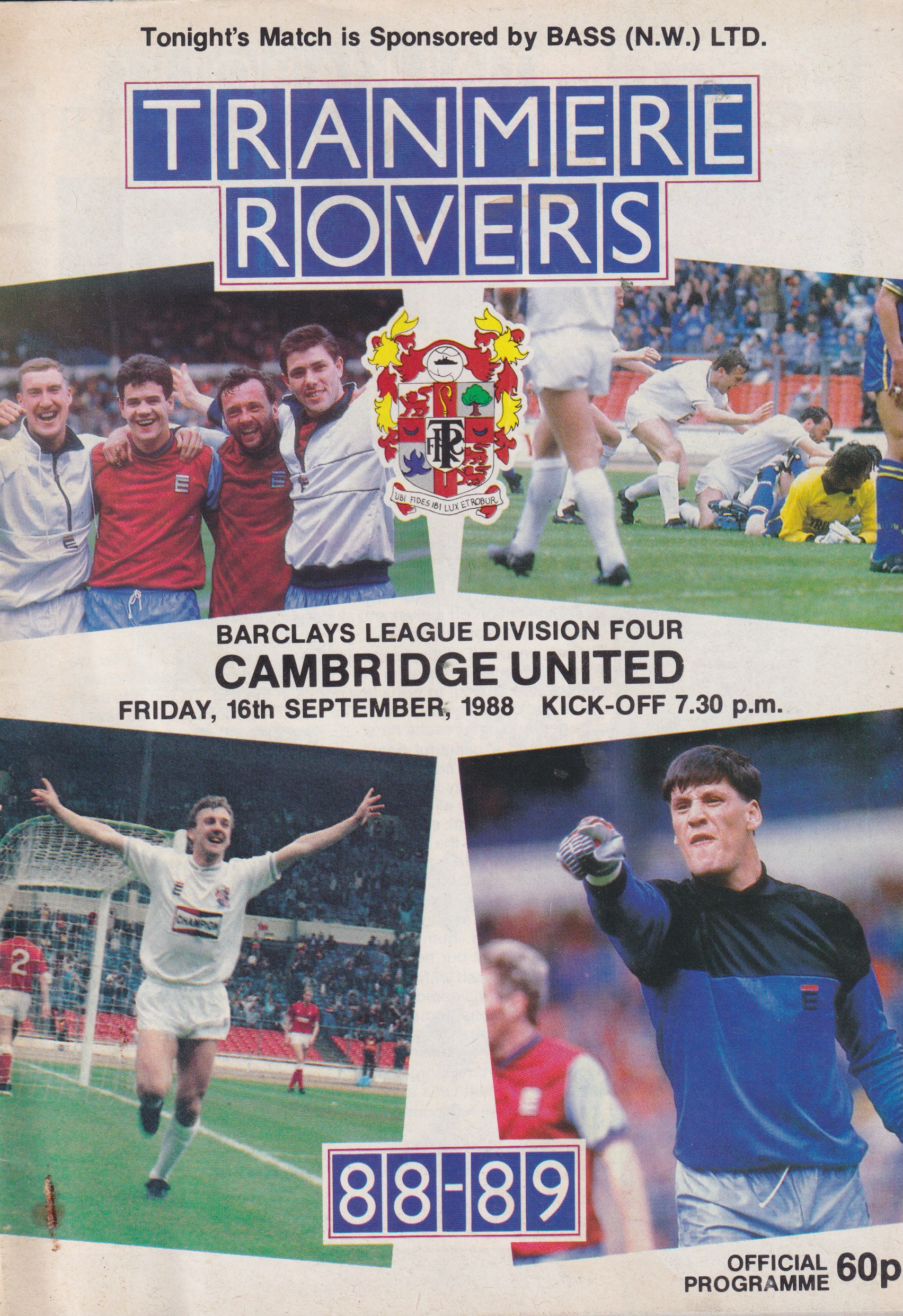 Match Programme for 16/09/1988