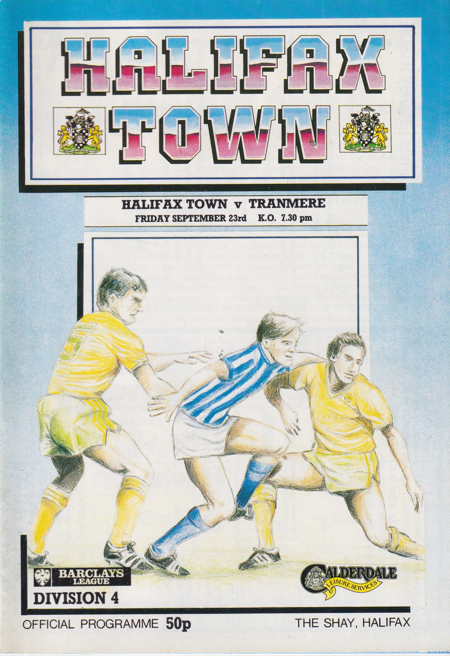 Match Programme for 23/09/1988