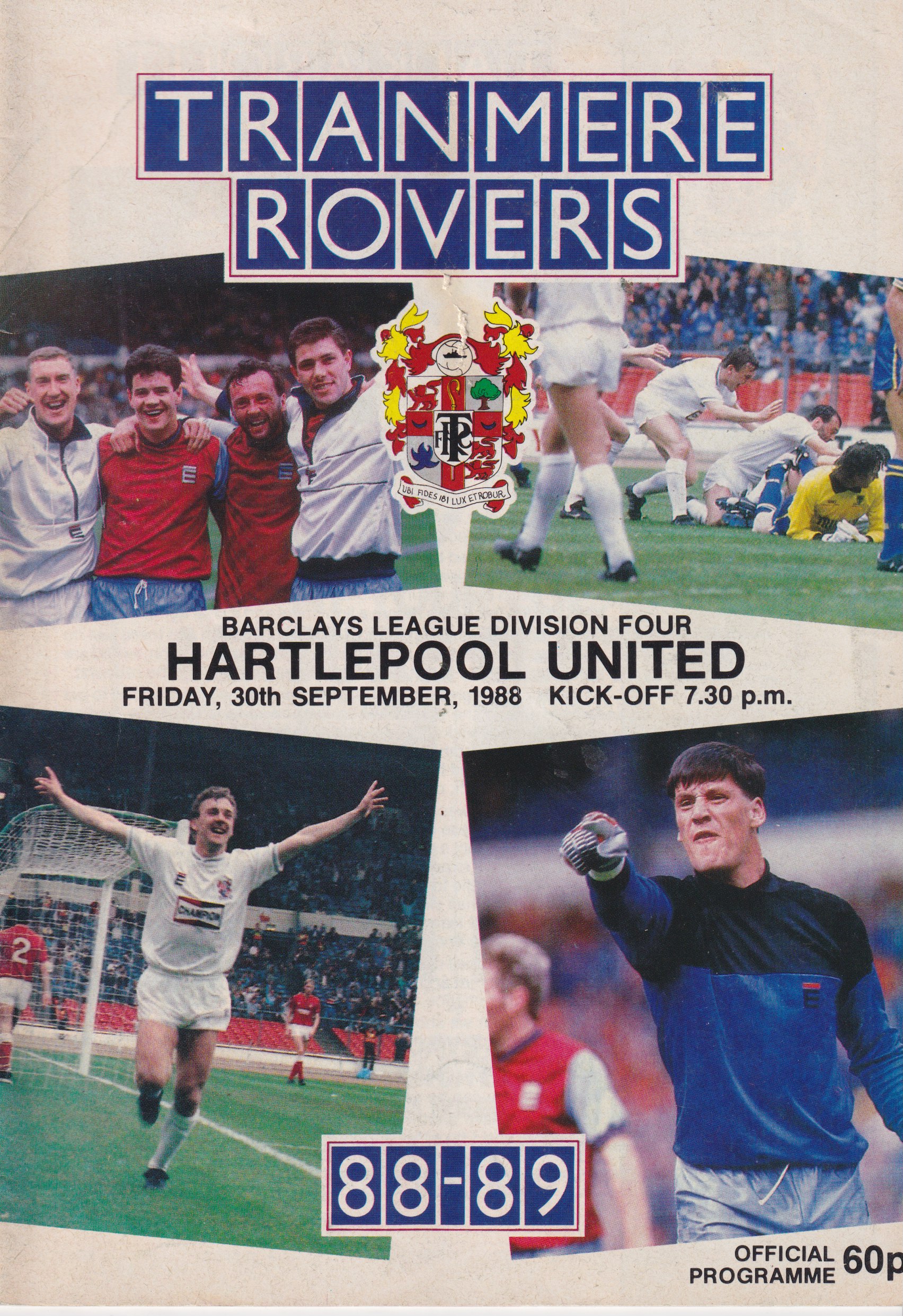 Match Programme for 30/09/1988