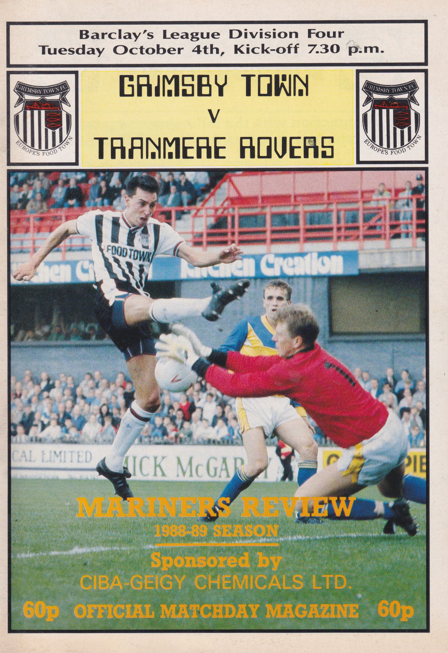 Match Programme for 04/10/1988