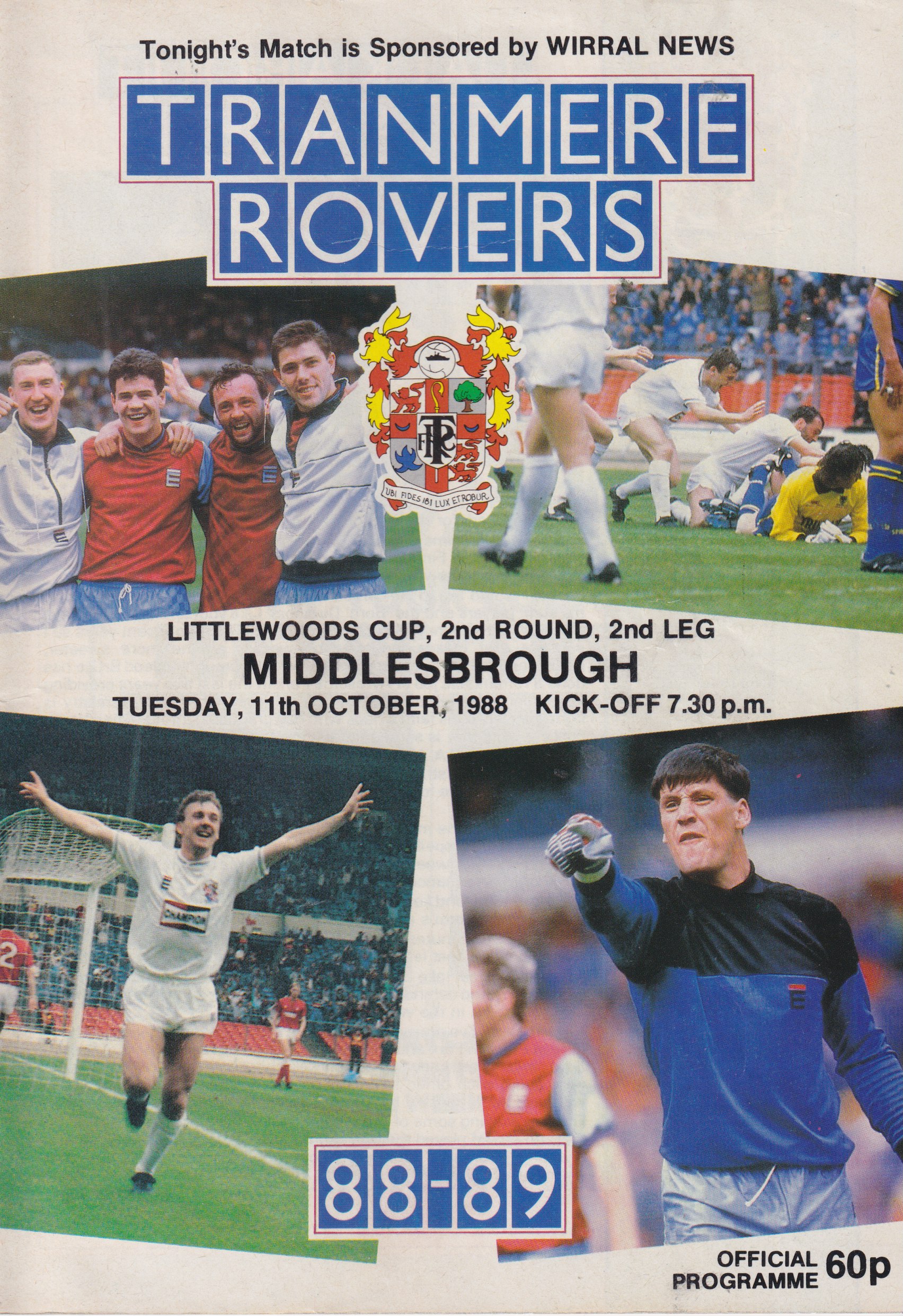 Match Programme for 11/10/1988