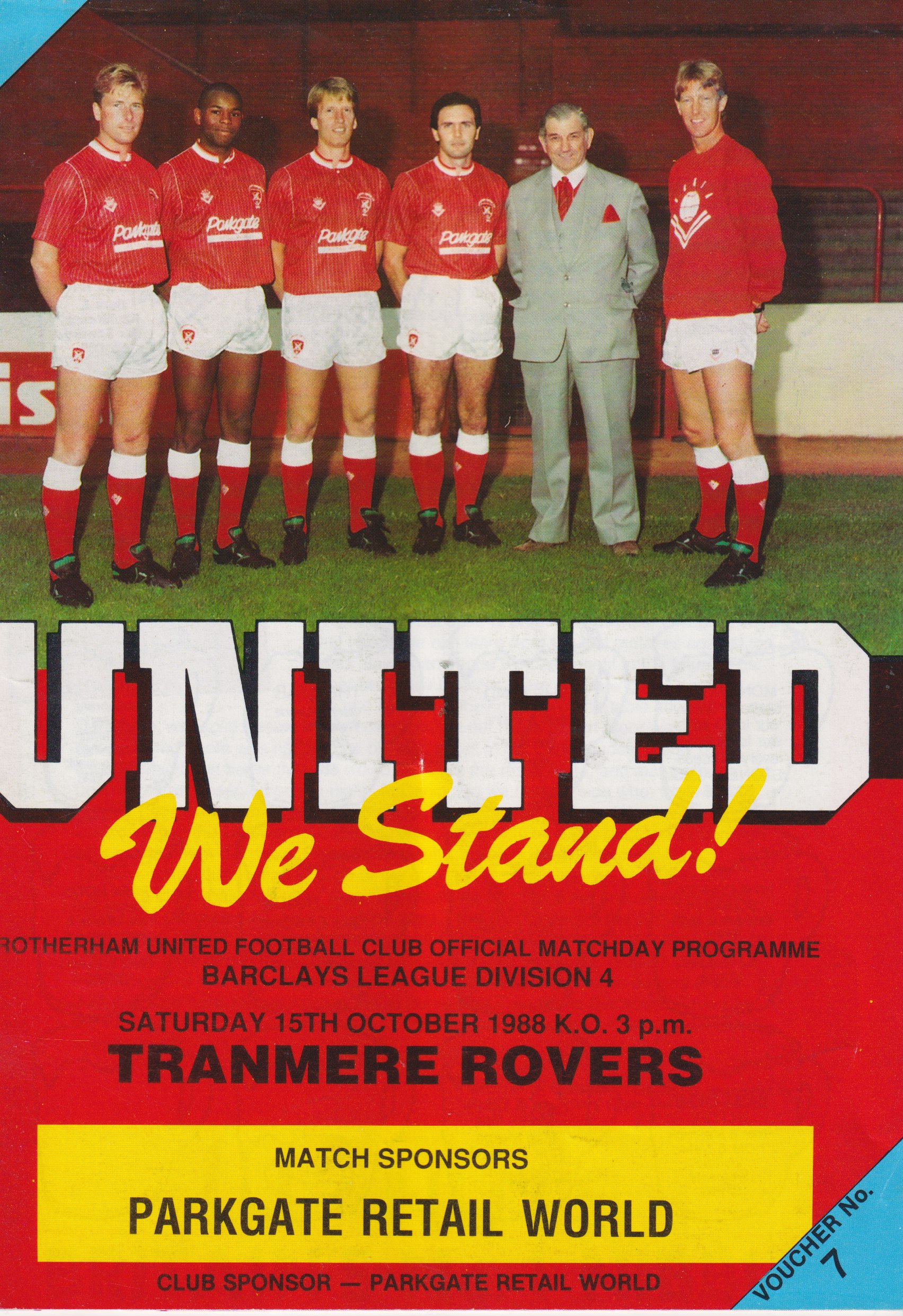 Match Programme for 15/10/1988