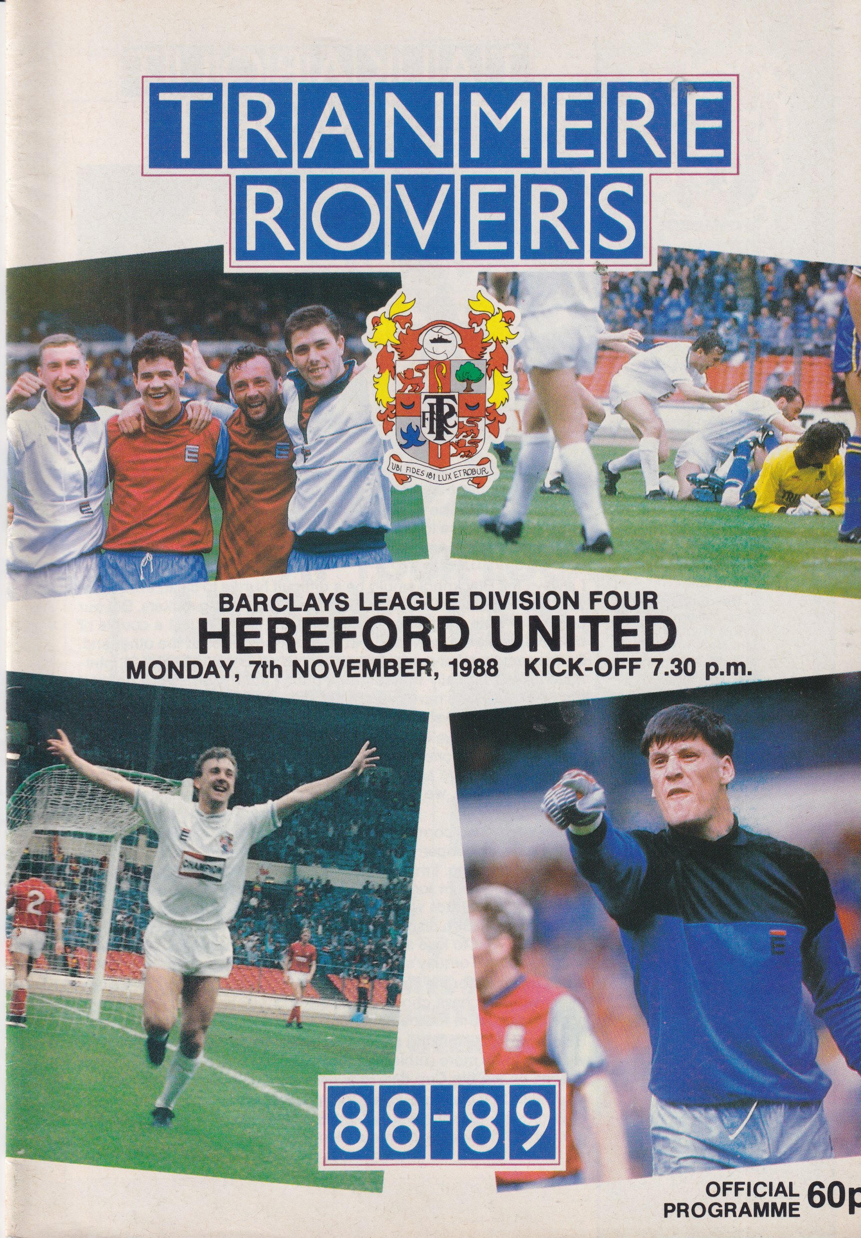 Match Programme for 07/11/1988