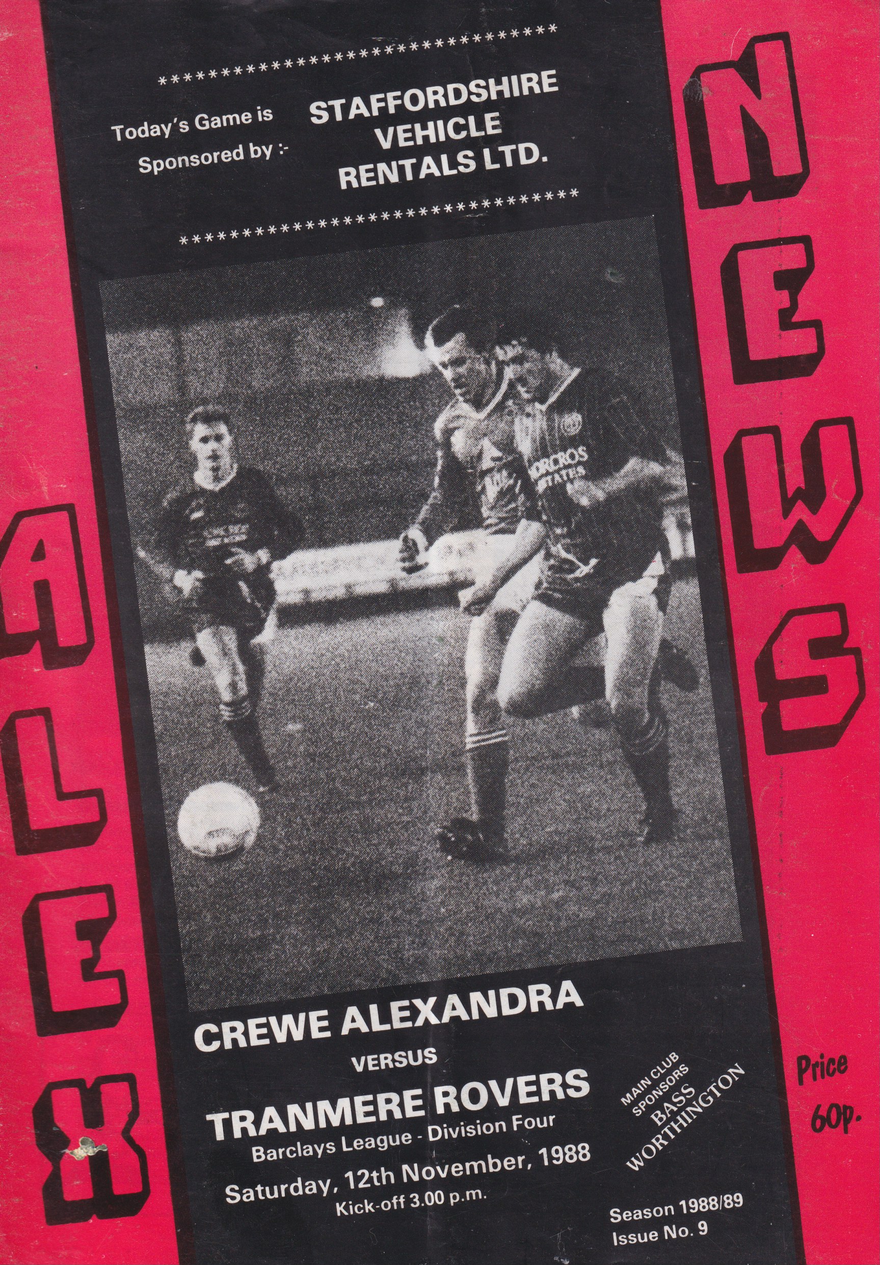 Match Programme for 12/11/1988