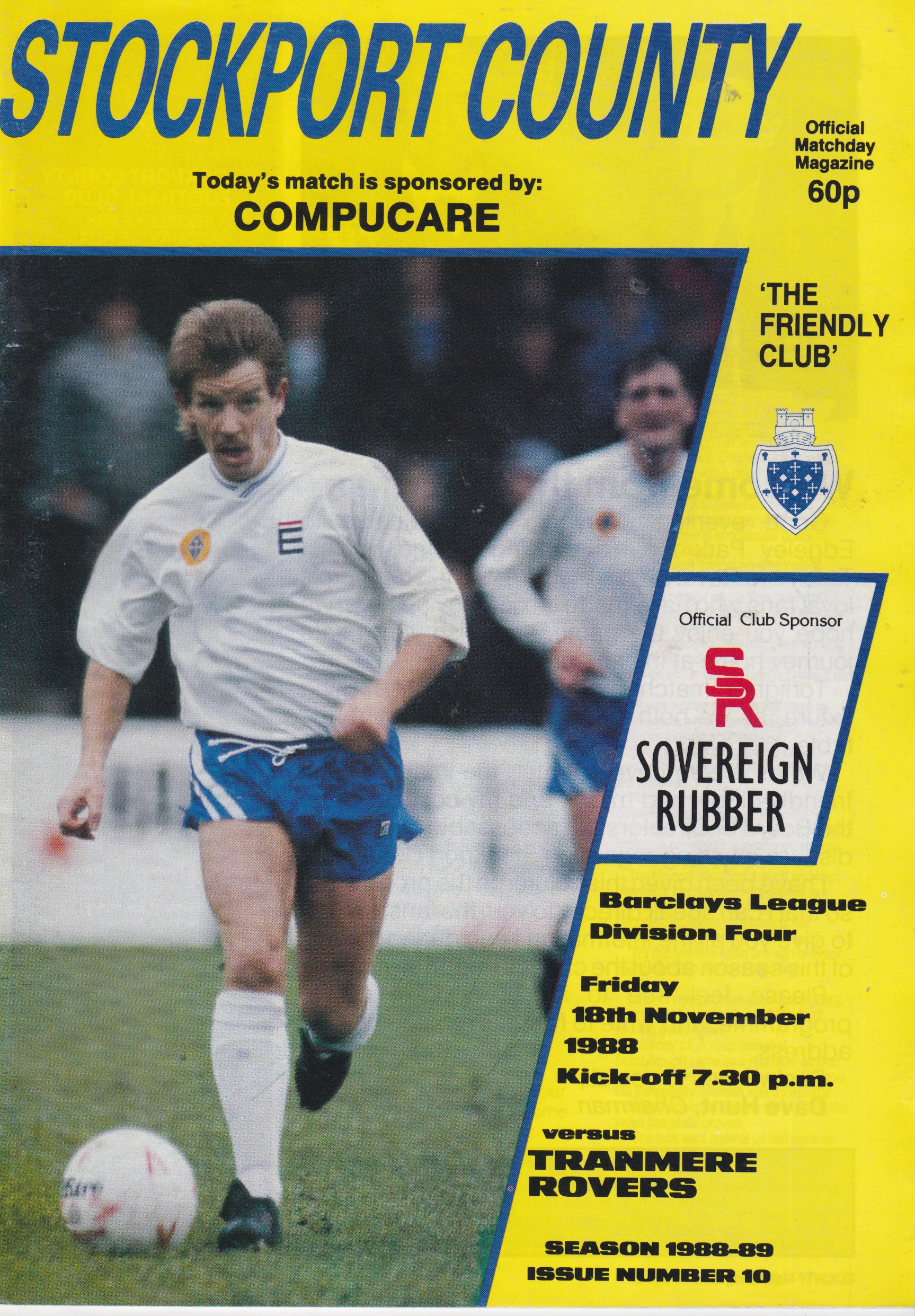 Match Programme for 22/11/1988