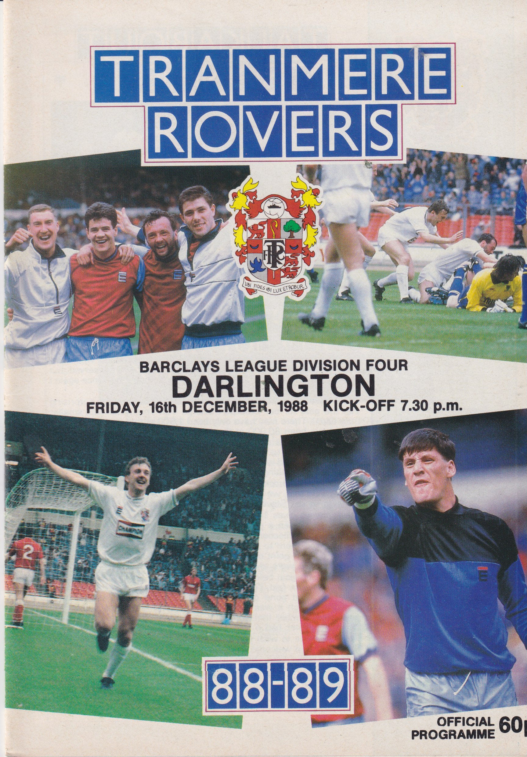 Match Programme for 16/12/1988