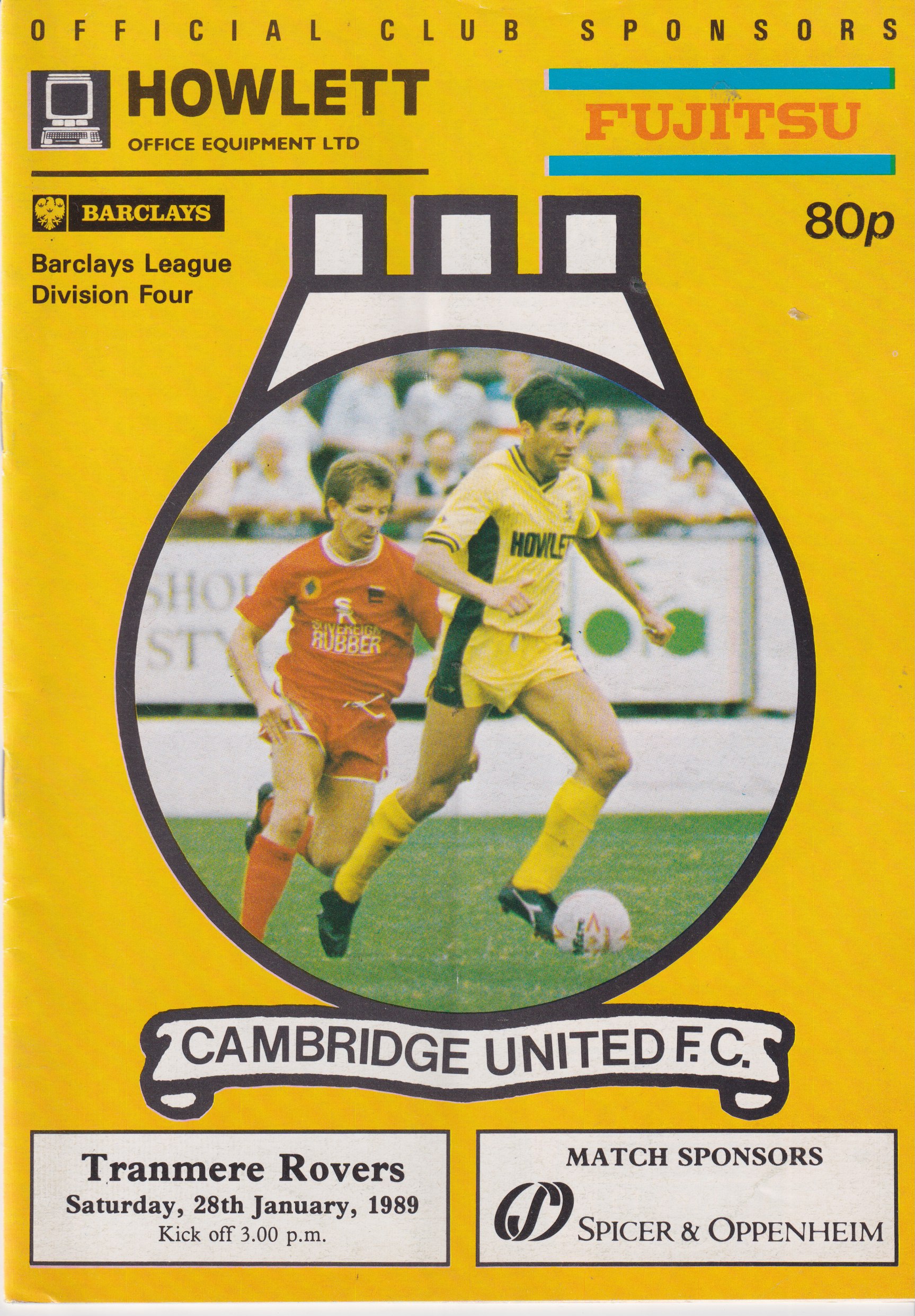 Match Programme for 28/01/1989