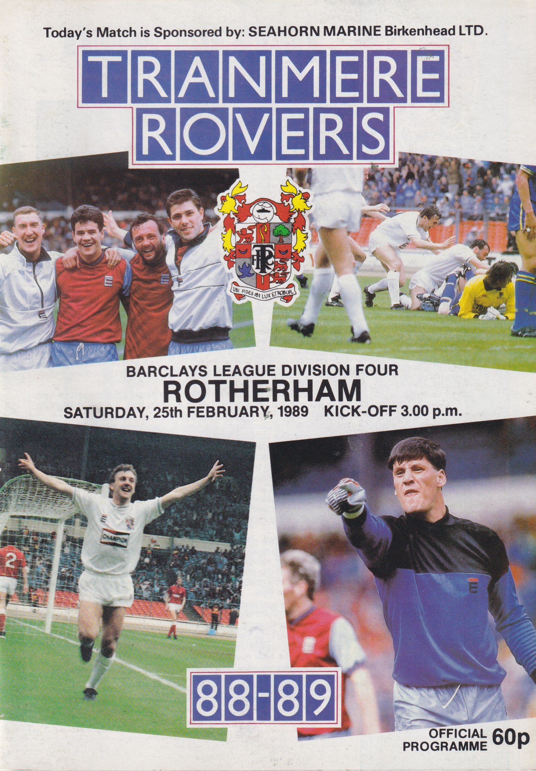 Match Programme for 25/02/1989