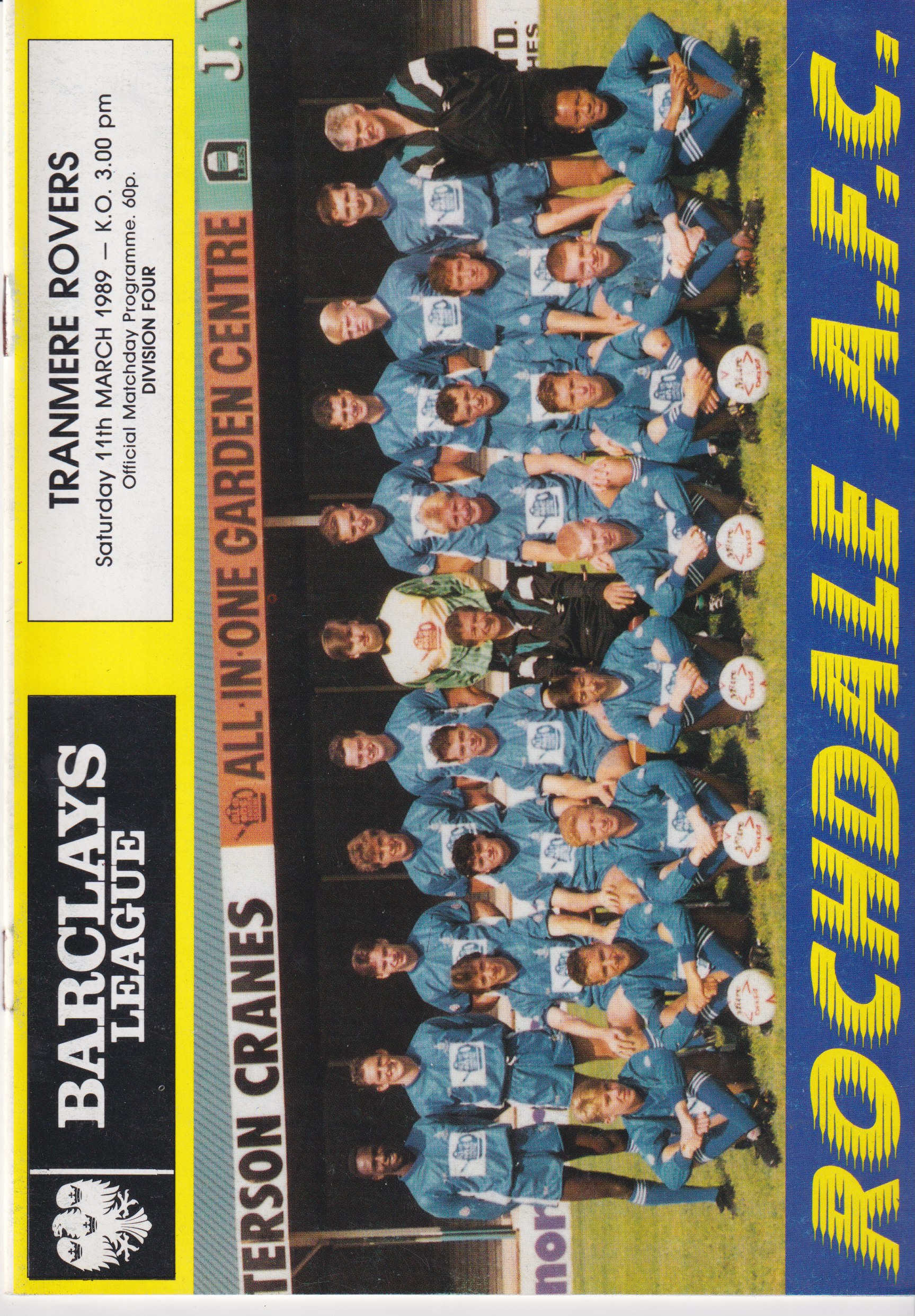 Match Programme for 11/03/1989