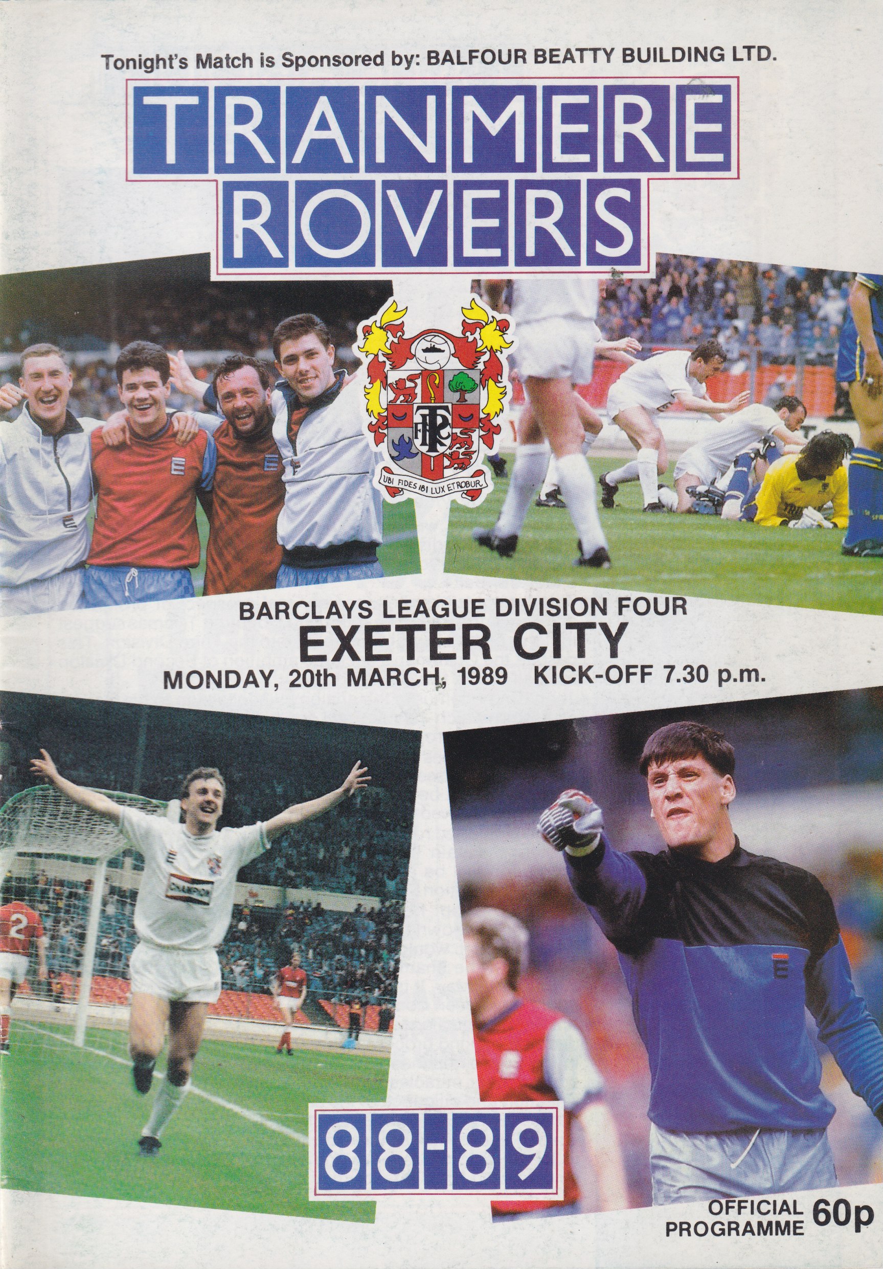 Match Programme for 20/03/1989