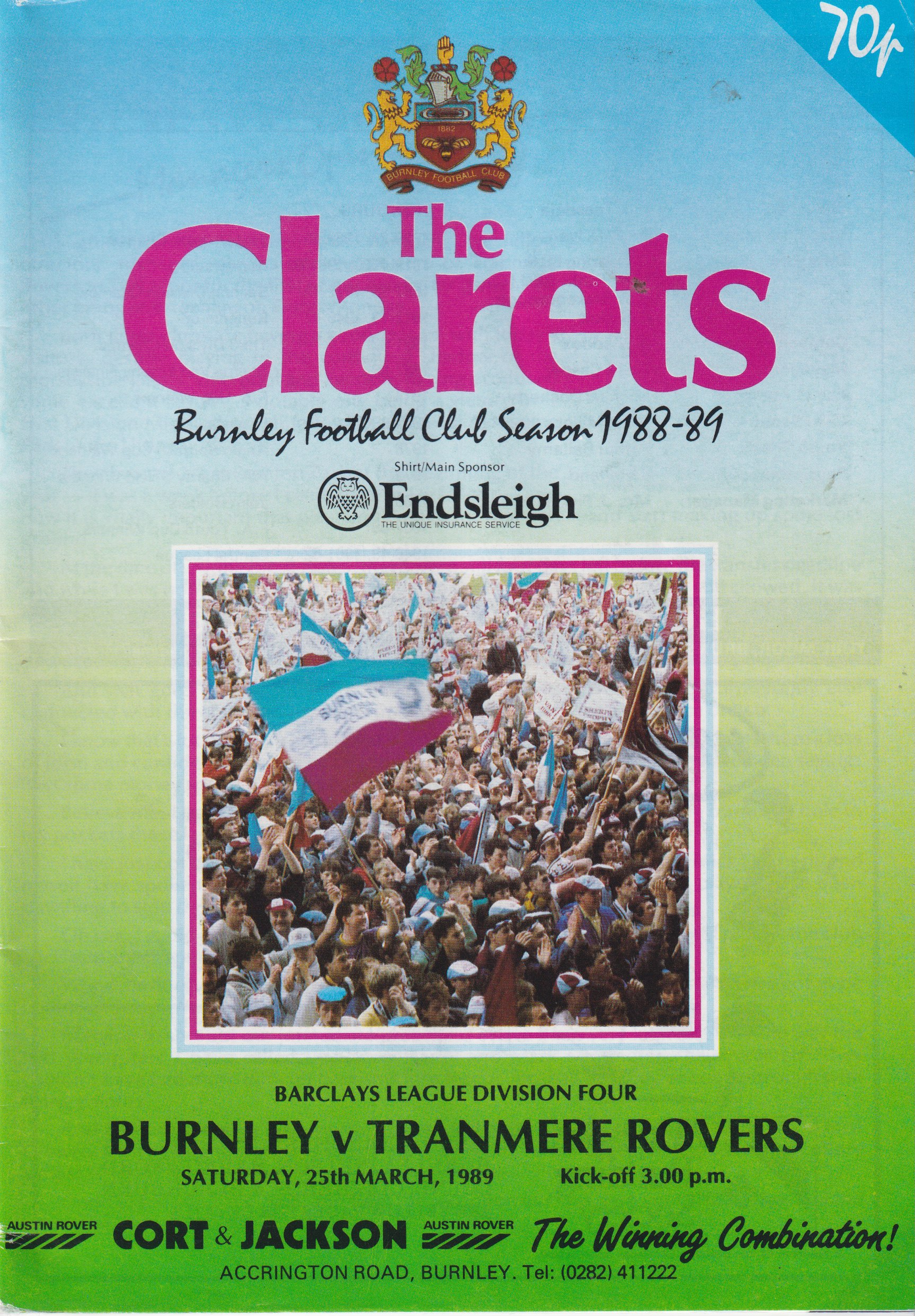 Match Programme for 25/03/1989