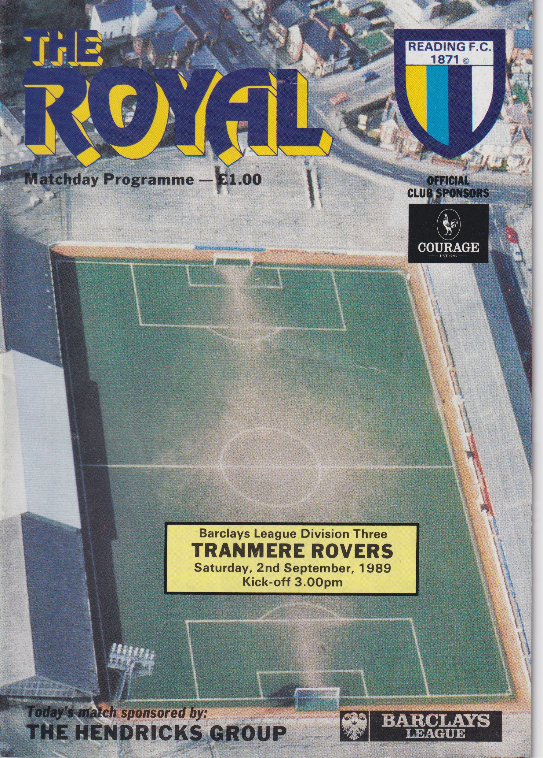 Match Programme for 02/09/1989
