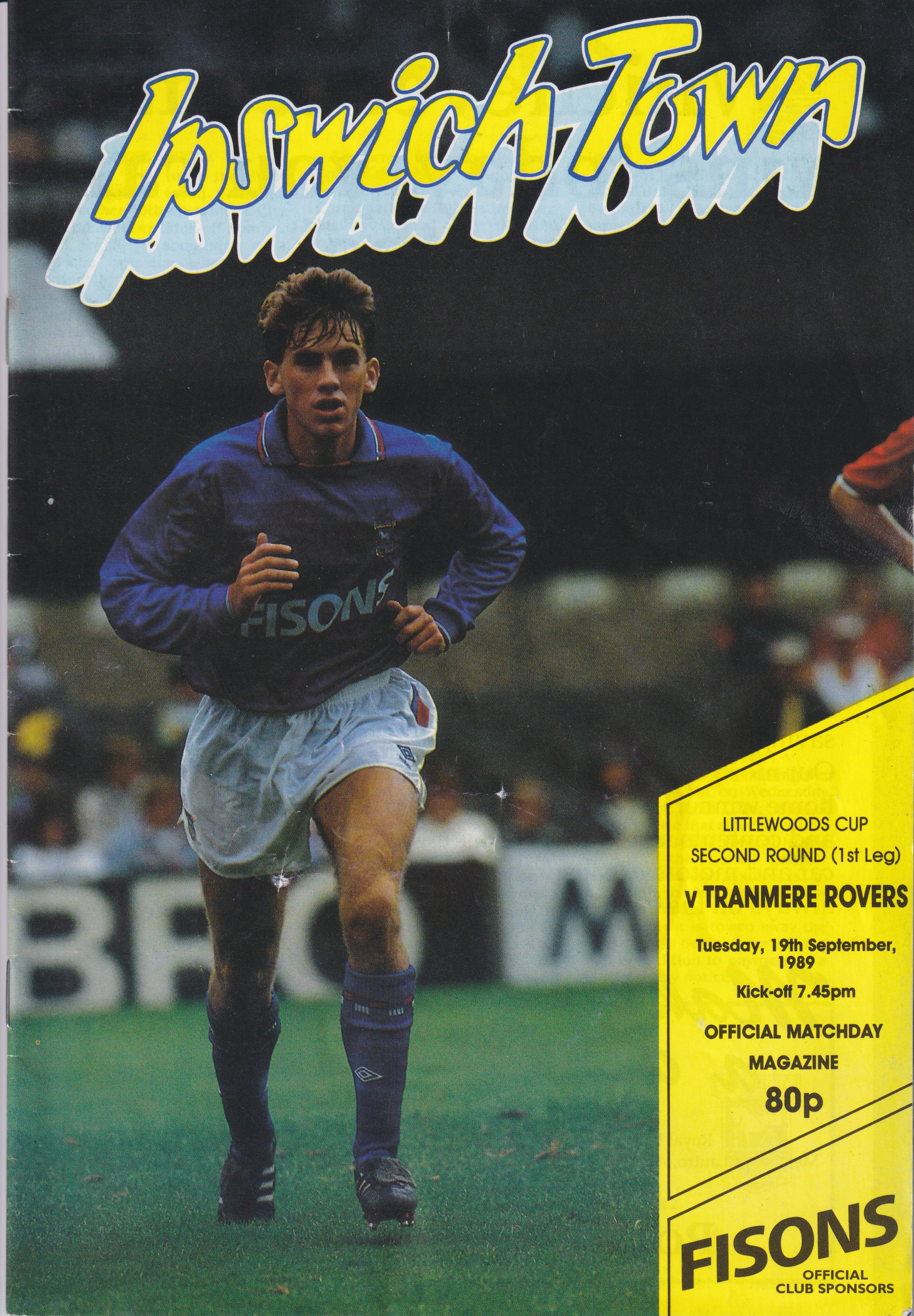 Match Programme for 19/09/1989