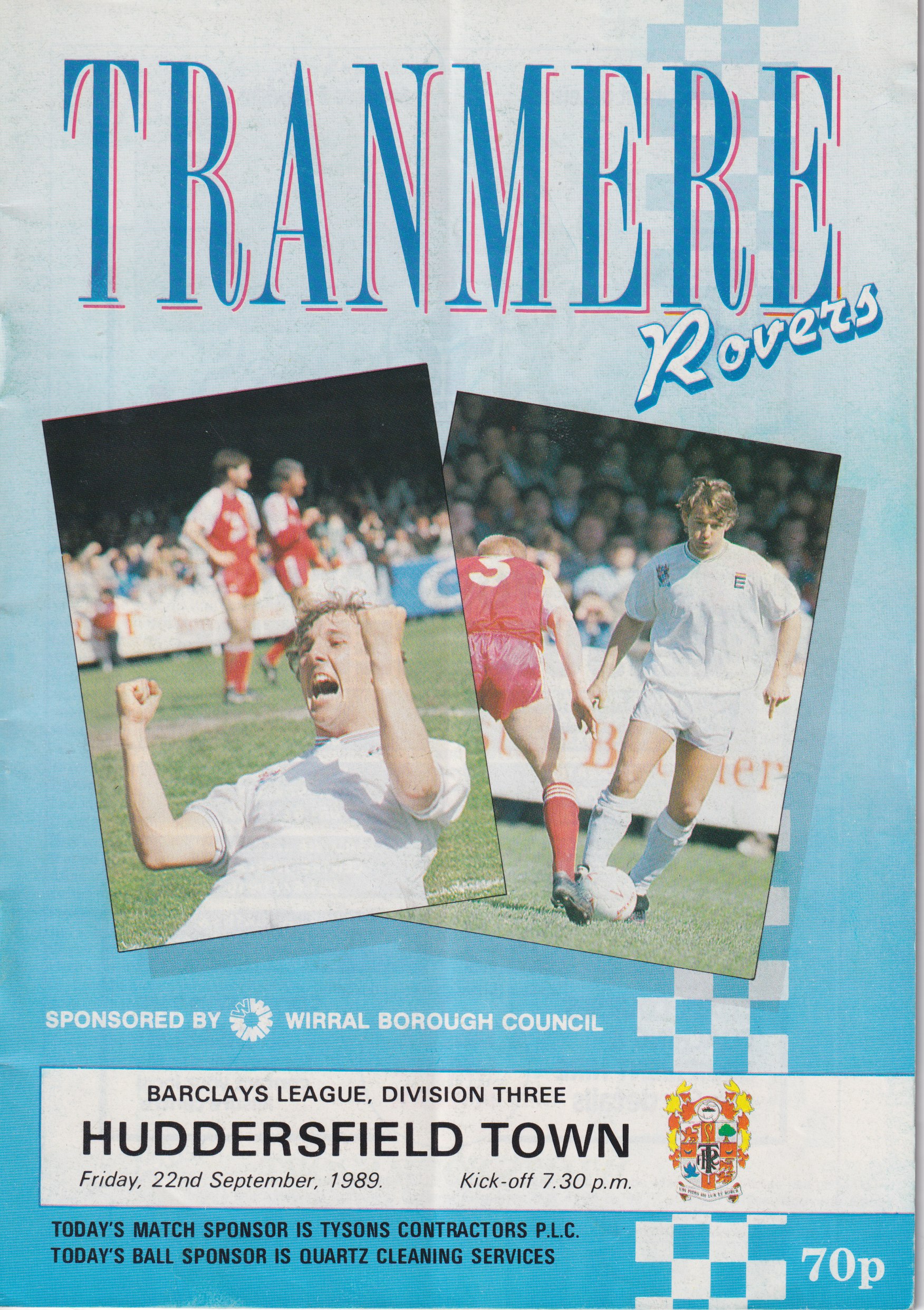 Match Programme for 22/09/1989
