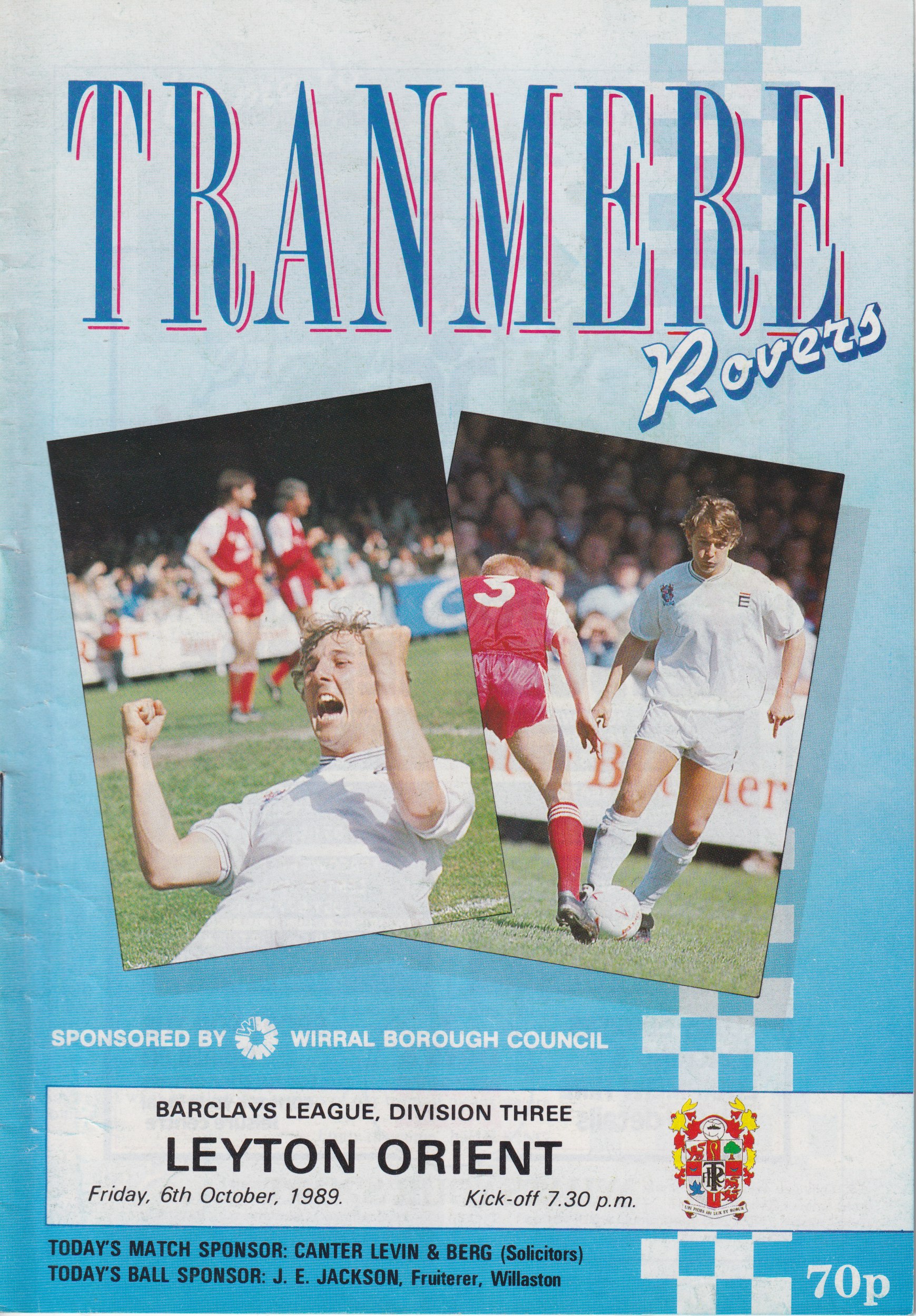 Match Programme for 06/10/1989