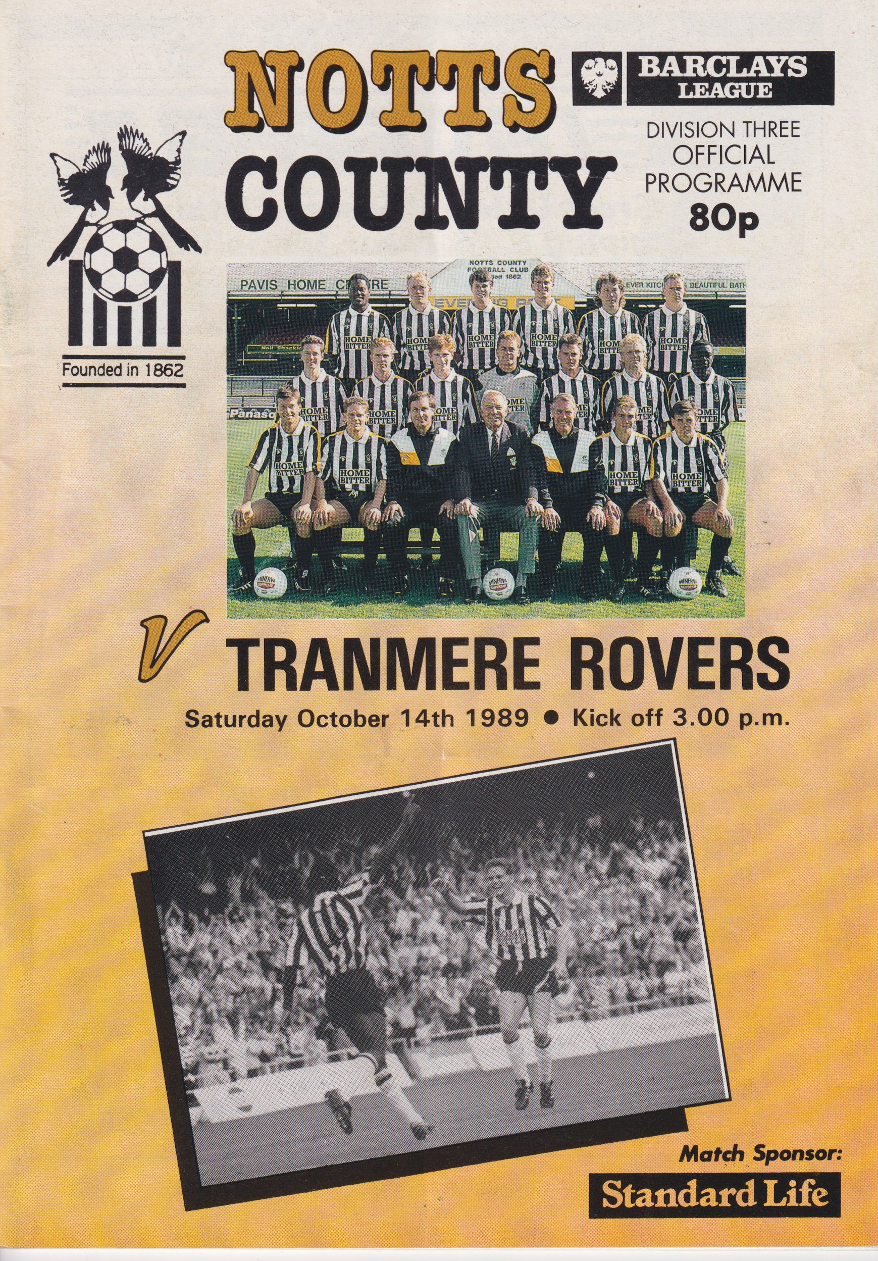 Match Programme for 14/10/1989