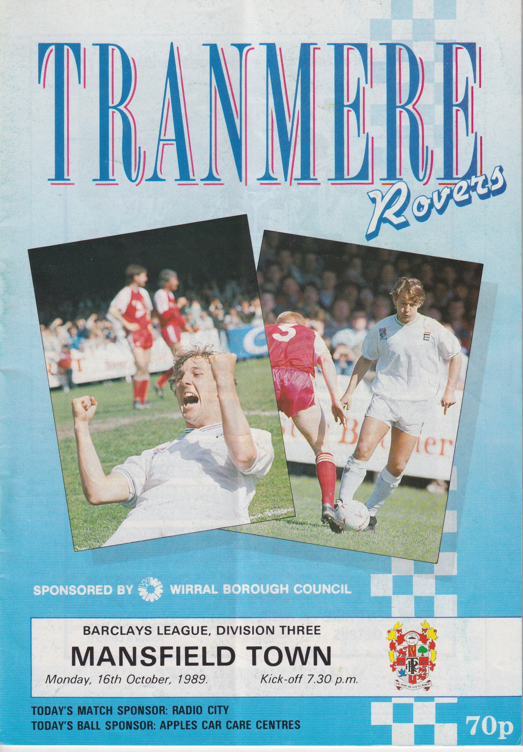 Match Programme for 16/10/1989
