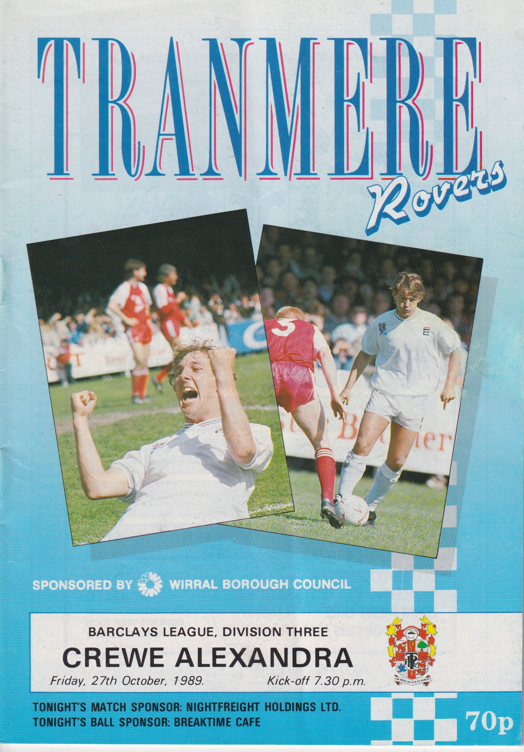 Match Programme for 27/10/1989