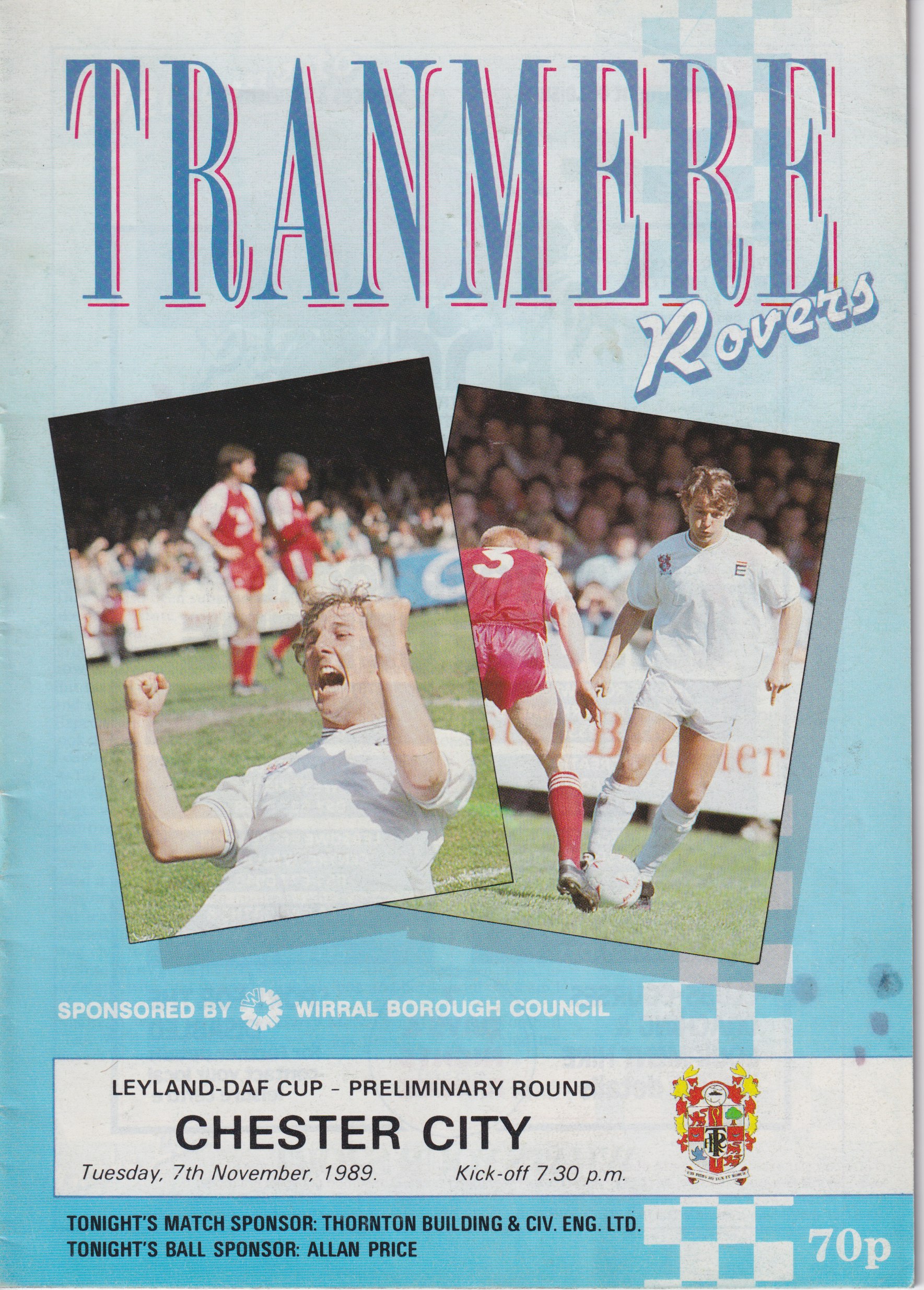 Match Programme for 07/11/1989