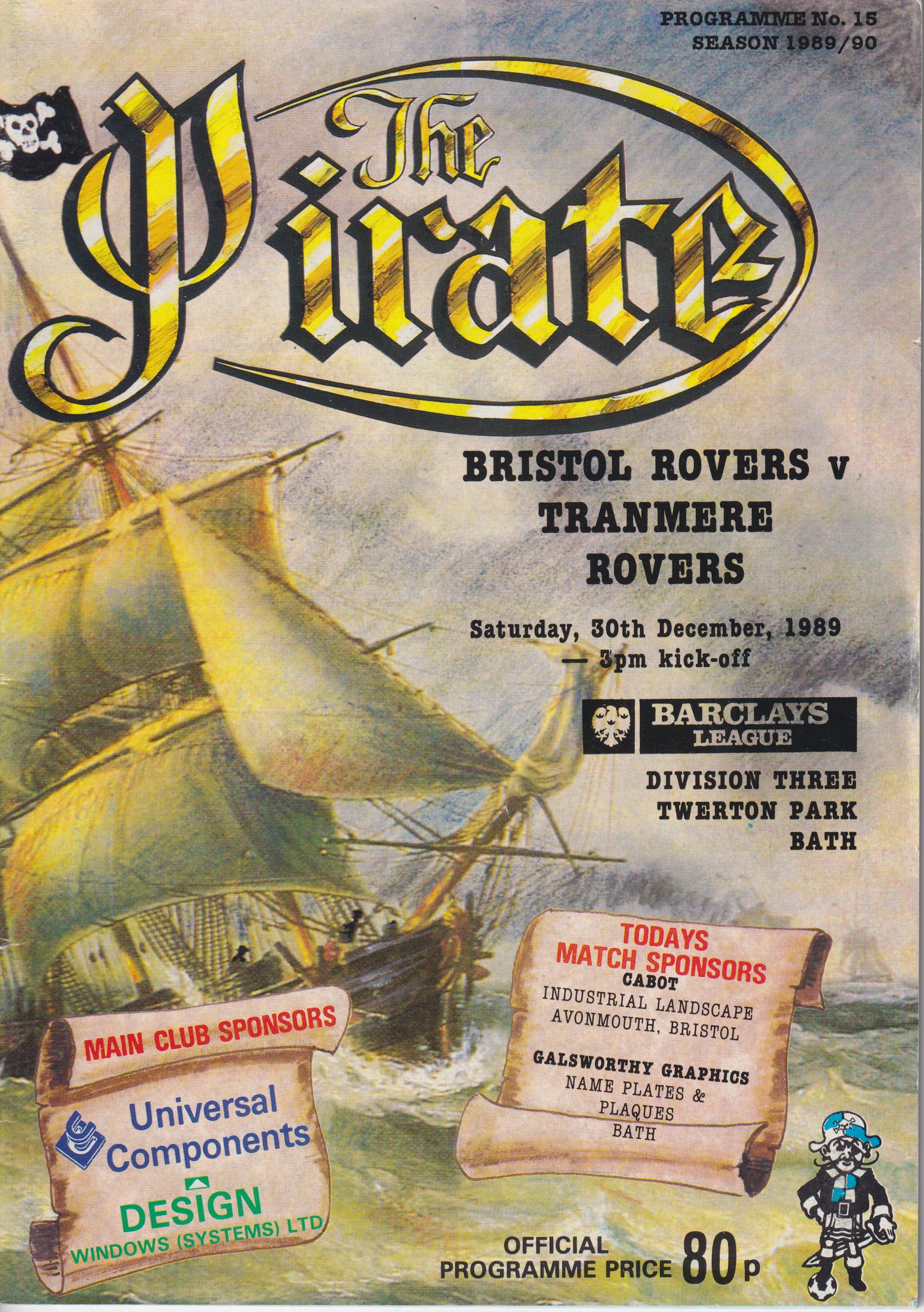 Match Programme for 30/12/1989