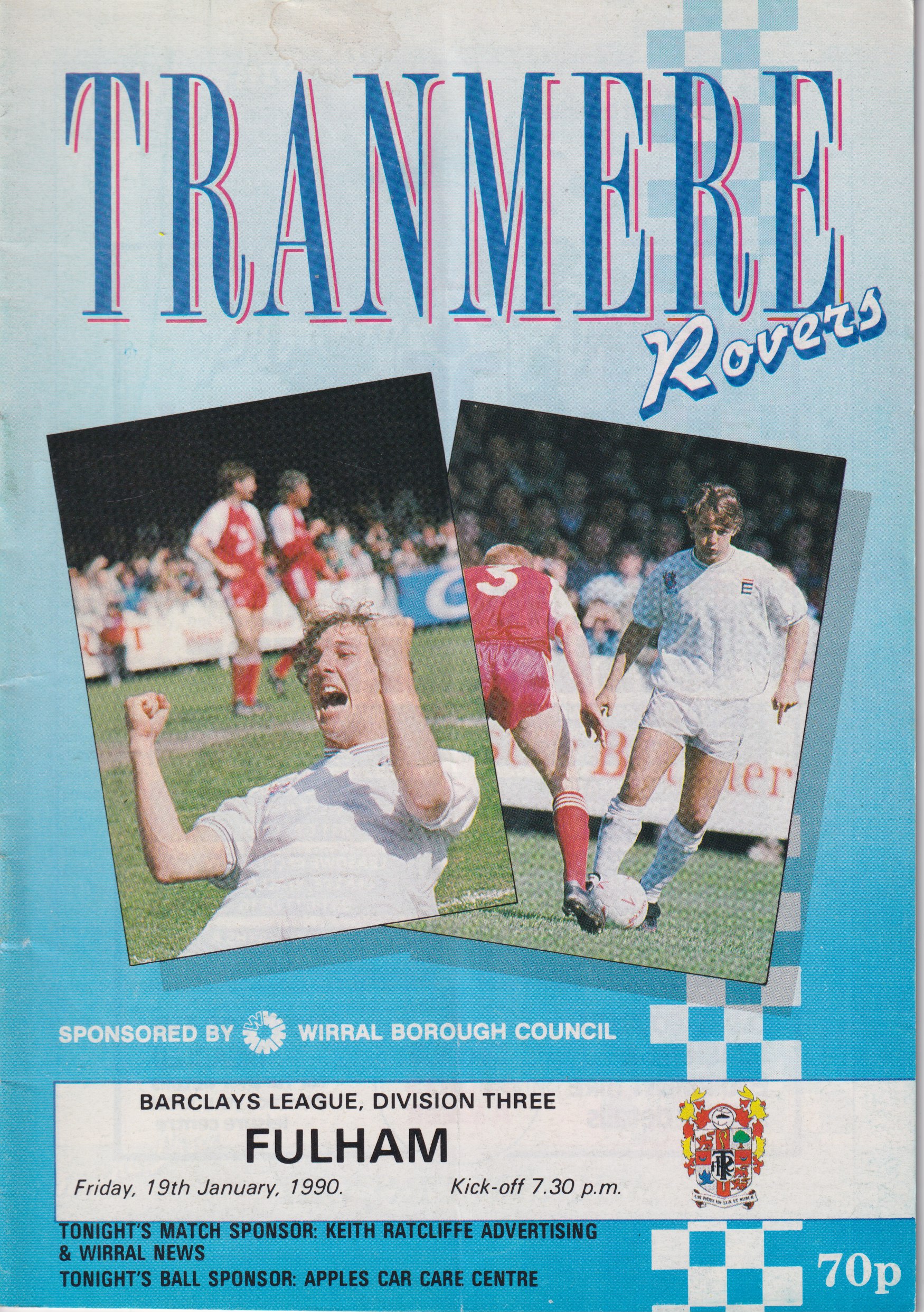 Match Programme for 19/01/1990