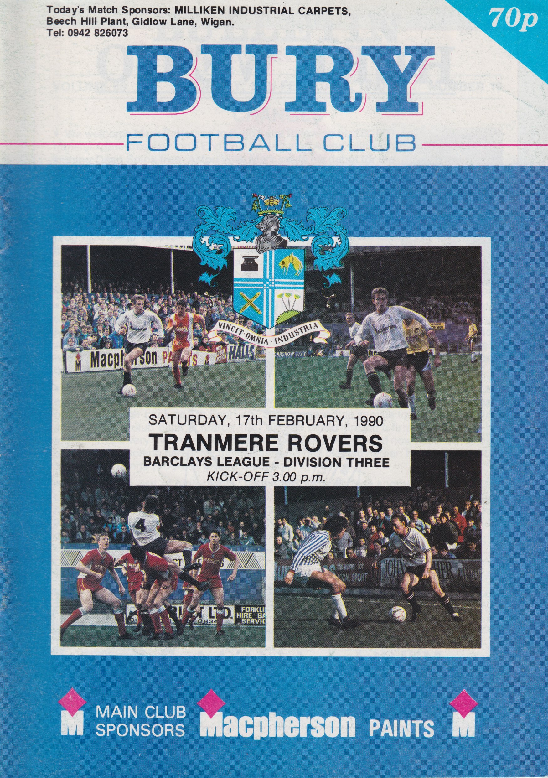 Match Programme for 17/02/1990