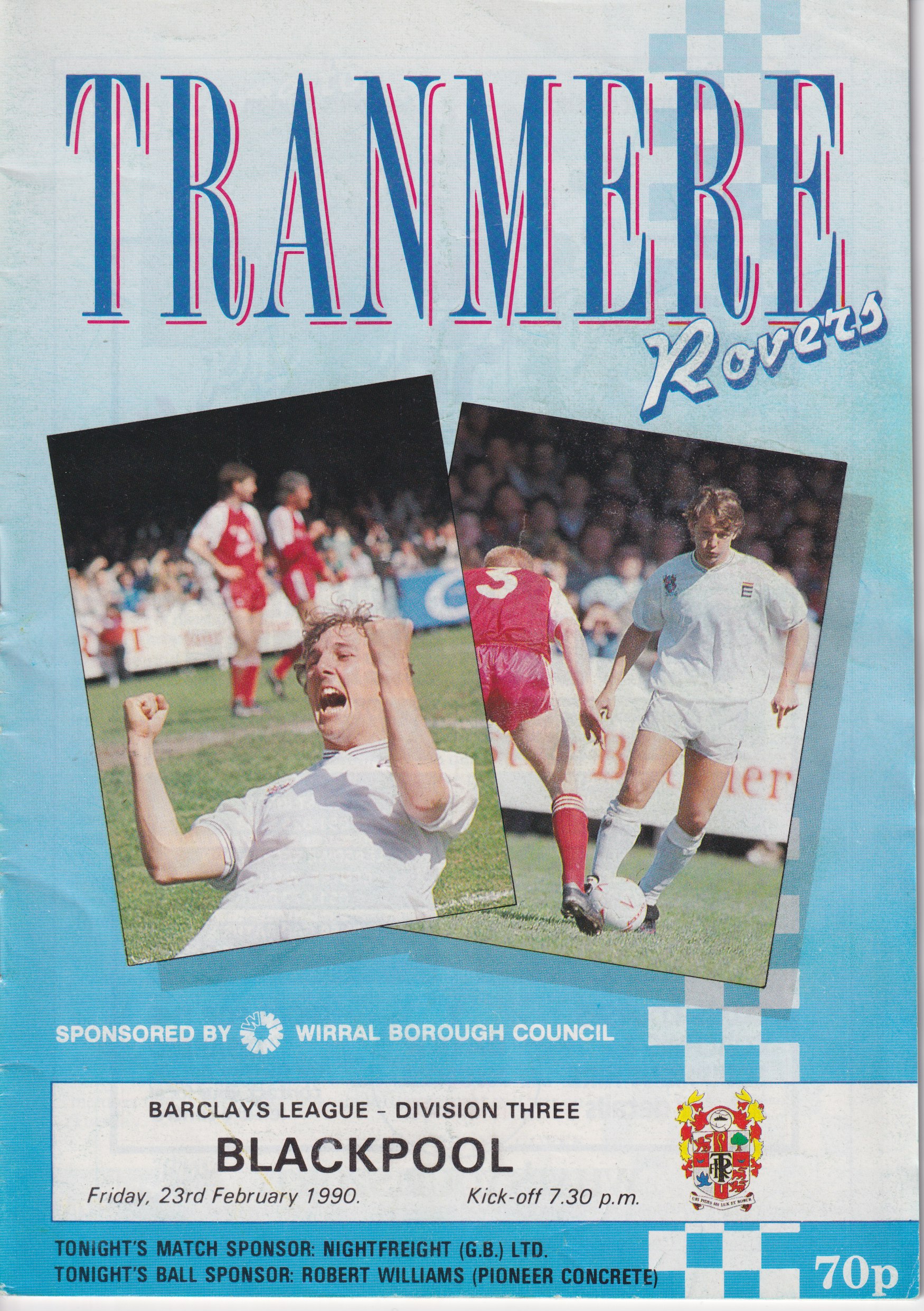 Match Programme for 23/02/1990