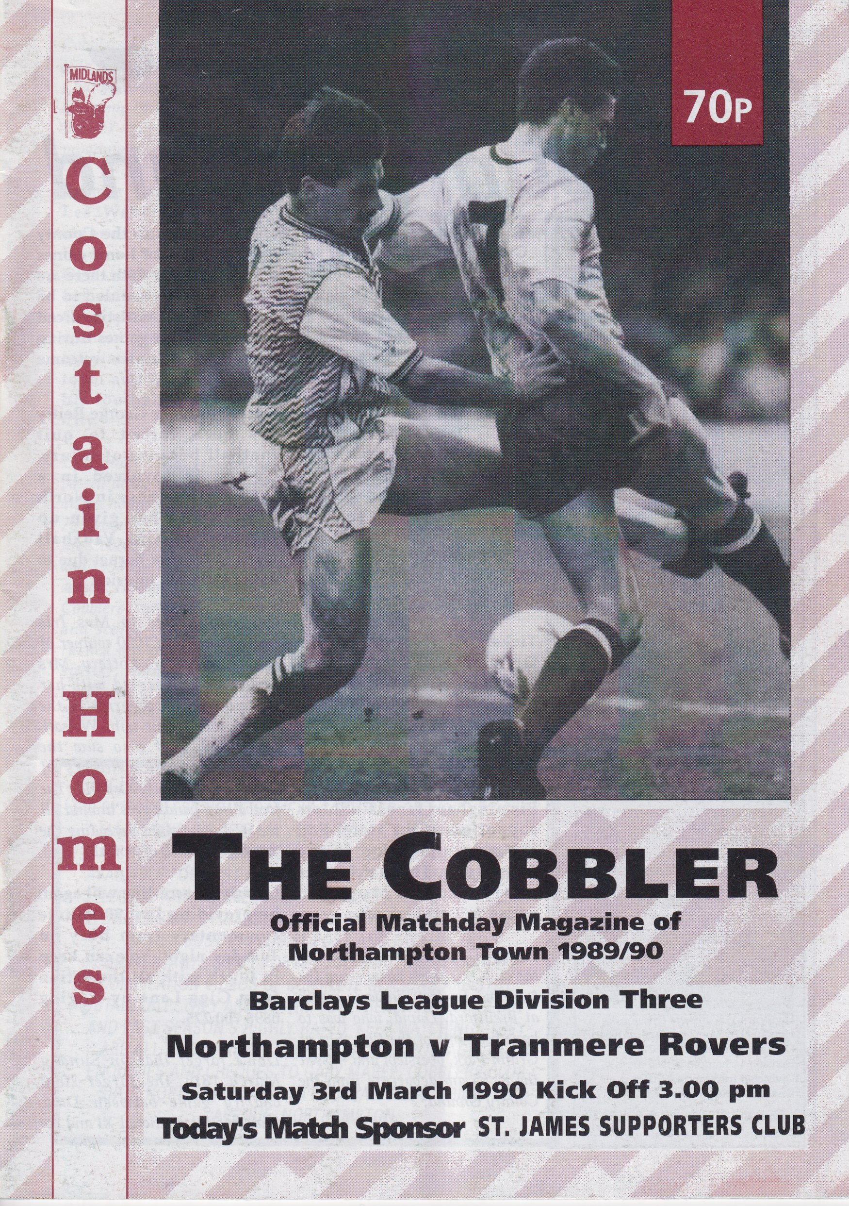 Match Programme for 03/03/1990