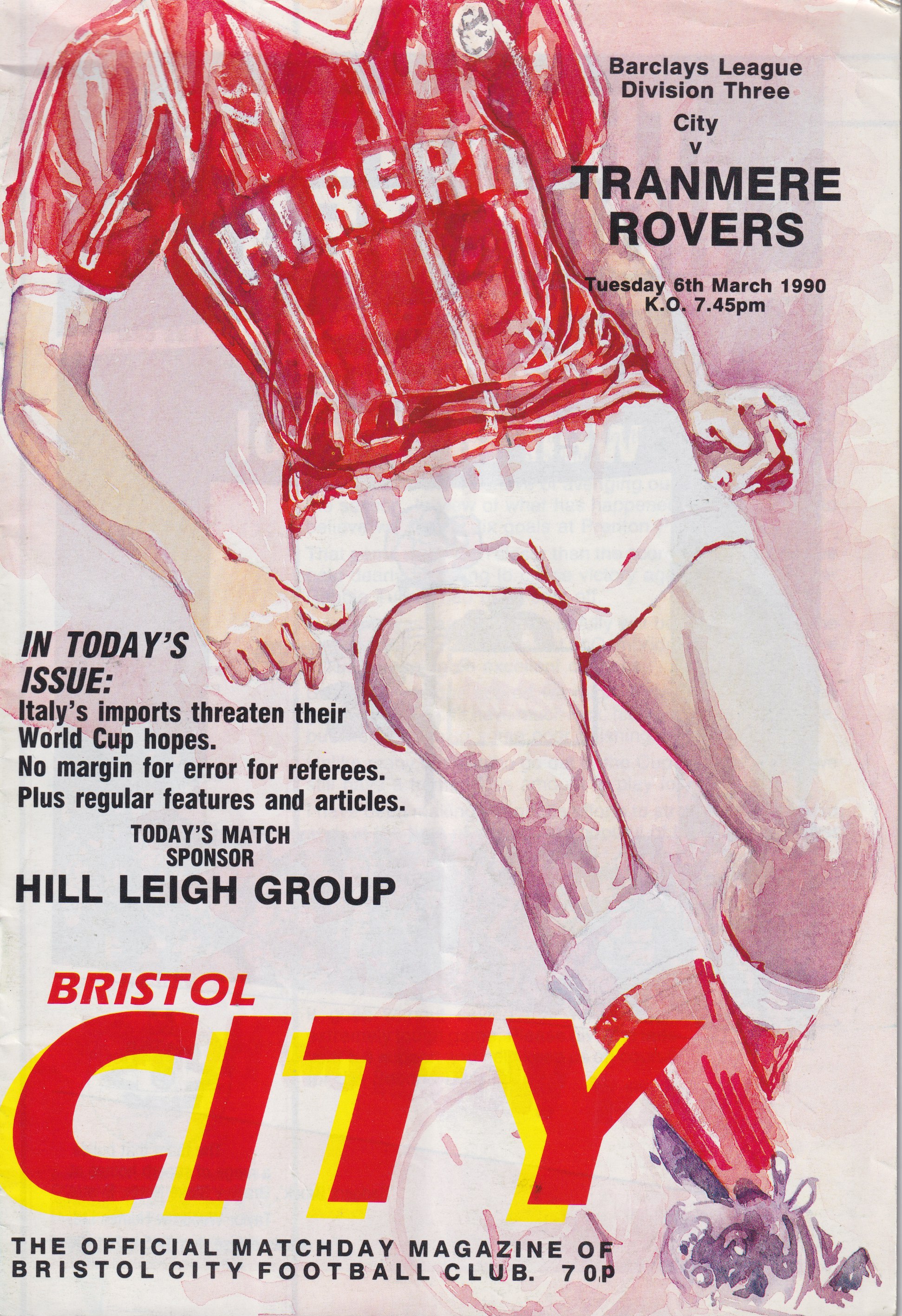 Match Programme for 06/03/1990