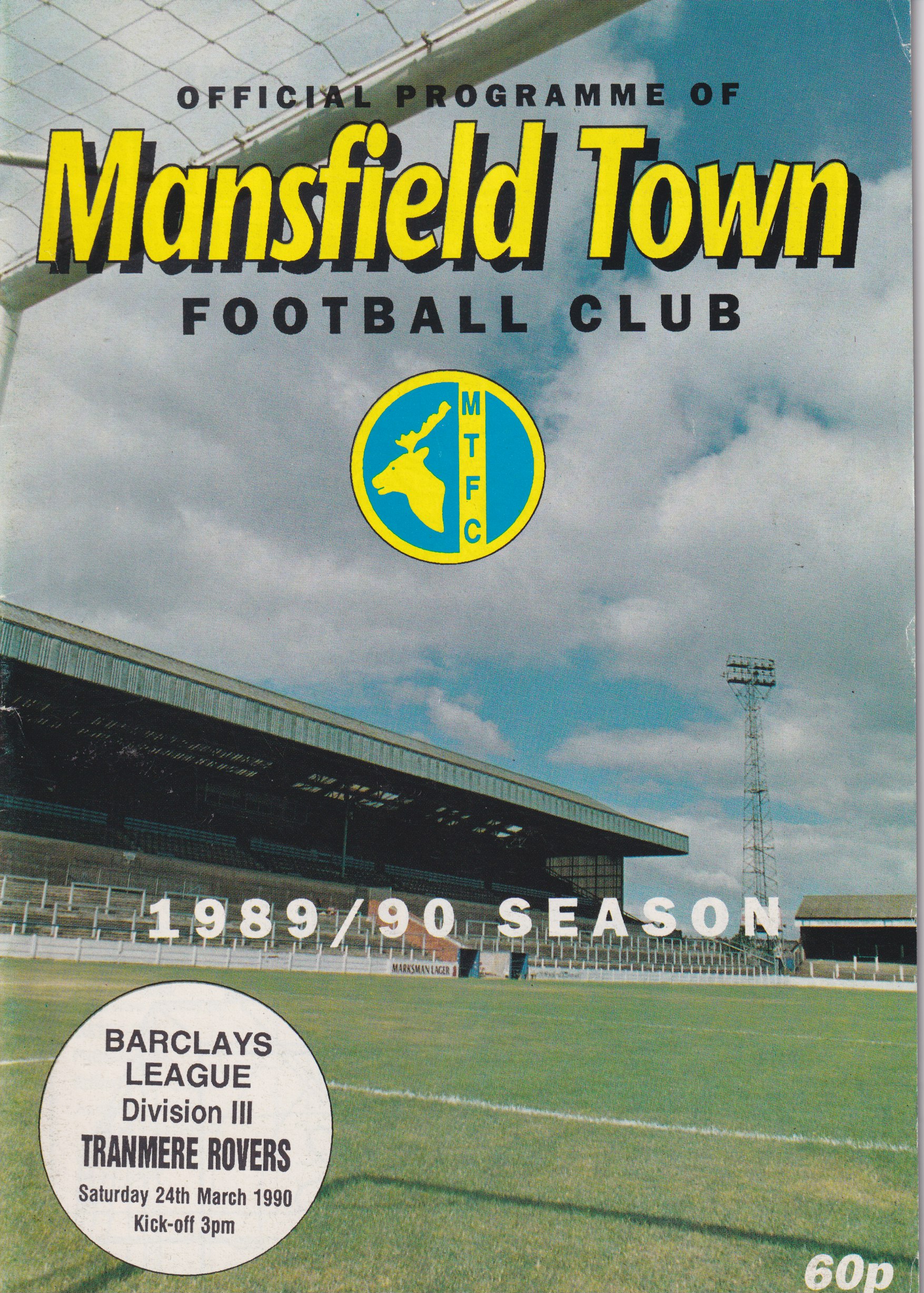 Match Programme for 24/03/1990