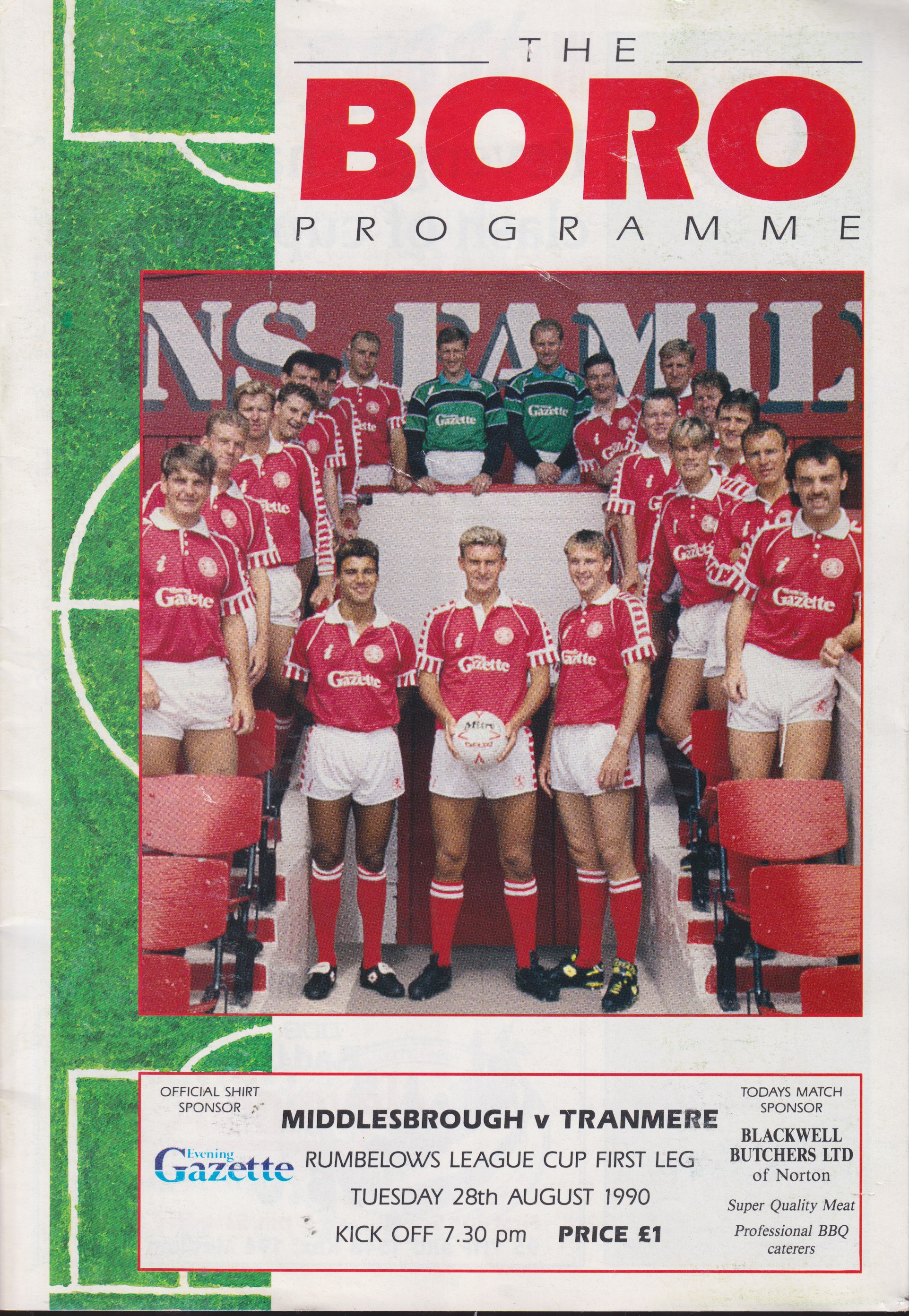 Match Programme for 28/08/1990
