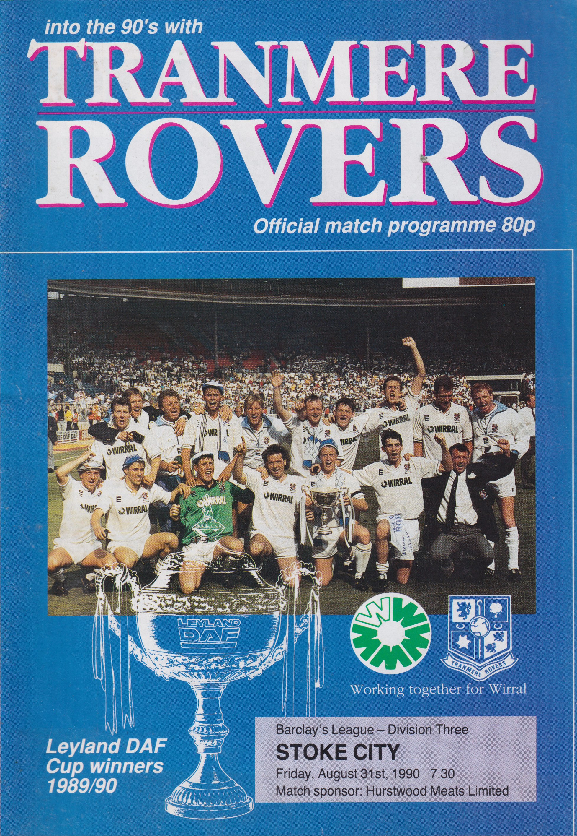 Match Programme for 31/08/1990