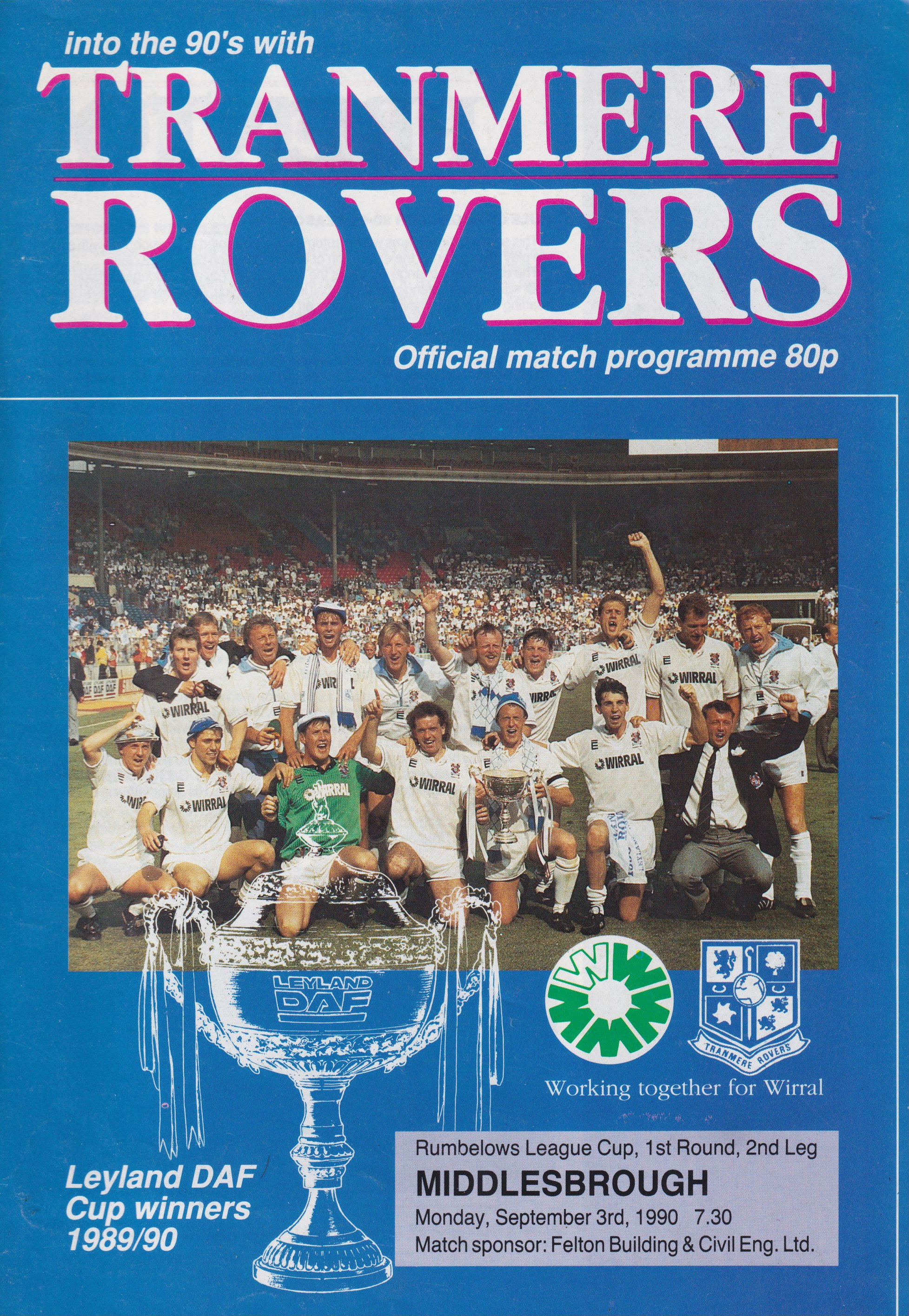 Match Programme for 03/09/1990