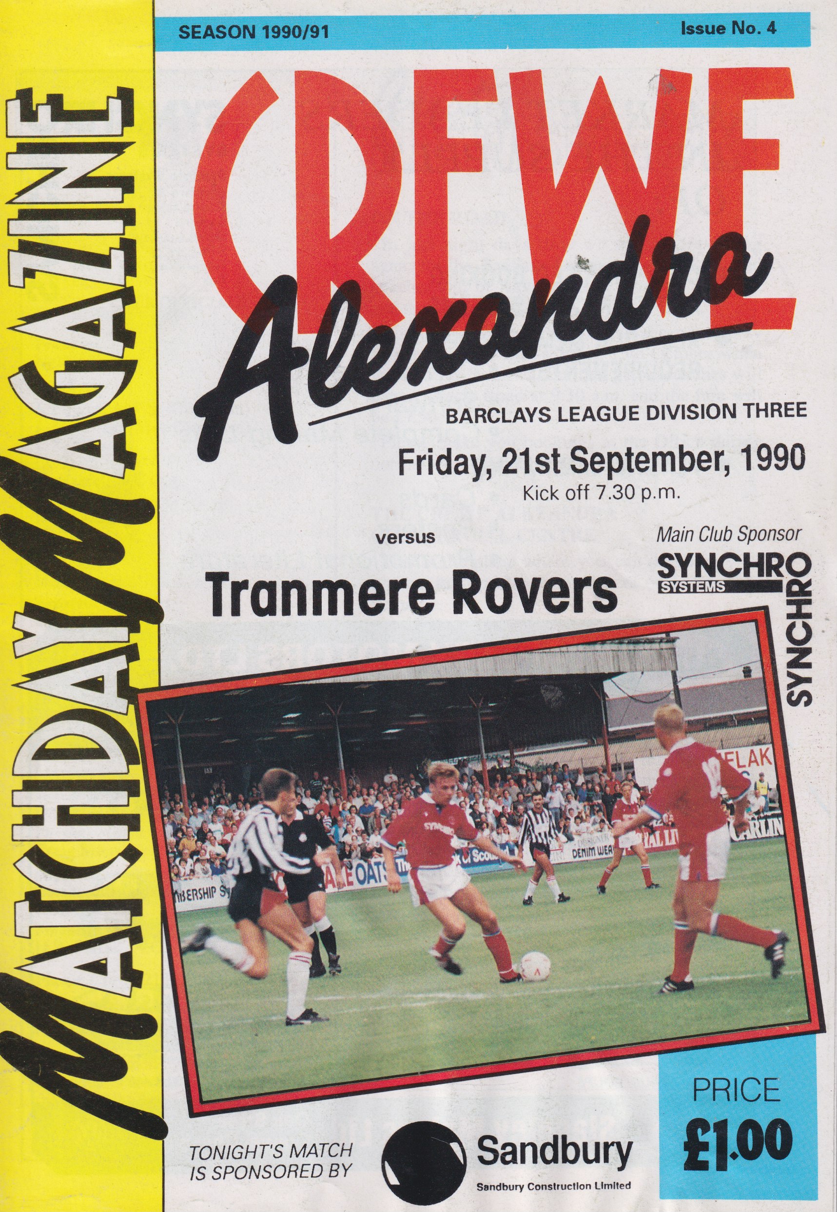 Match Programme for 21/09/1990
